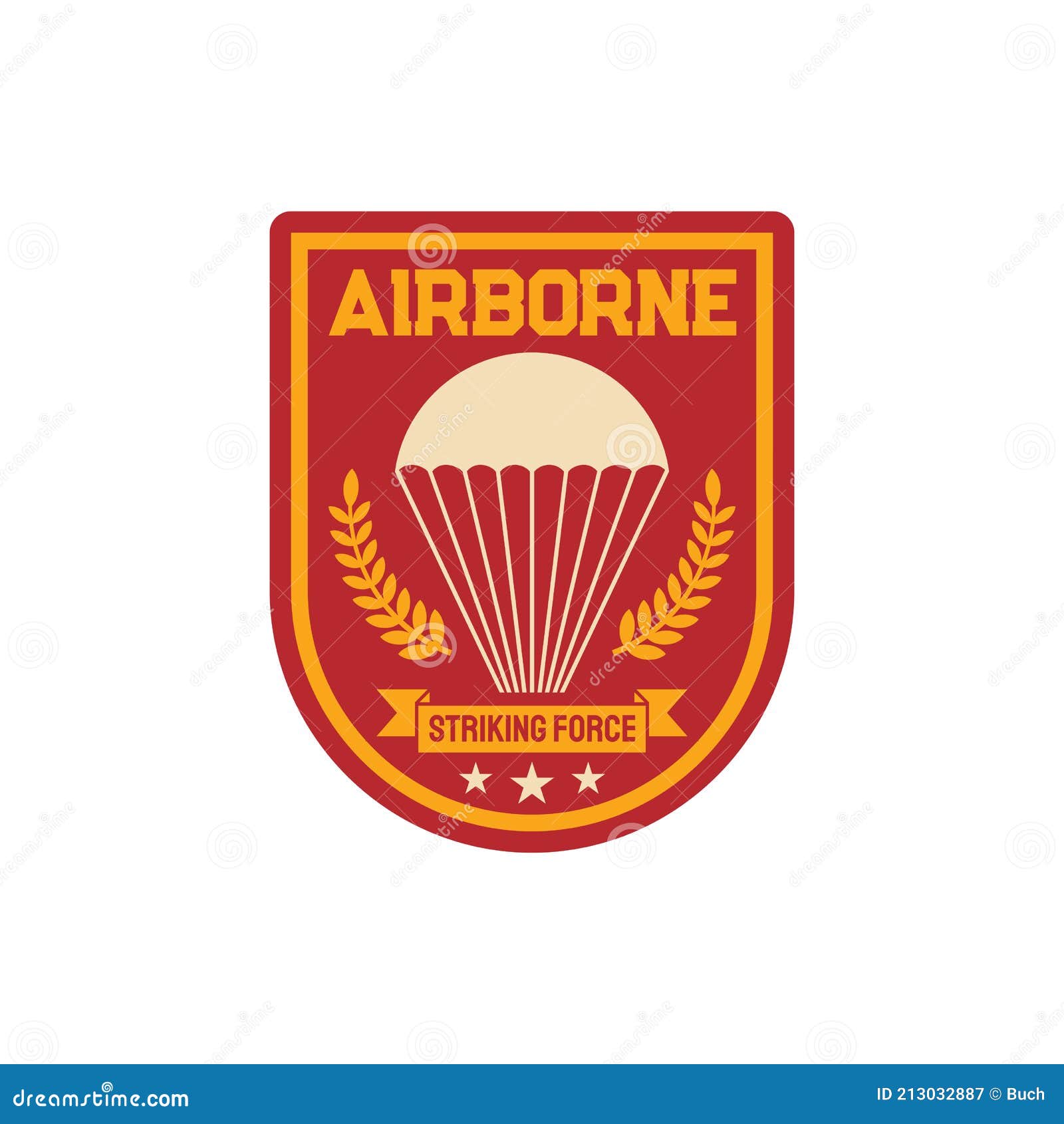 Airborne Striking Forces Military Squad Chevron Stock Vector