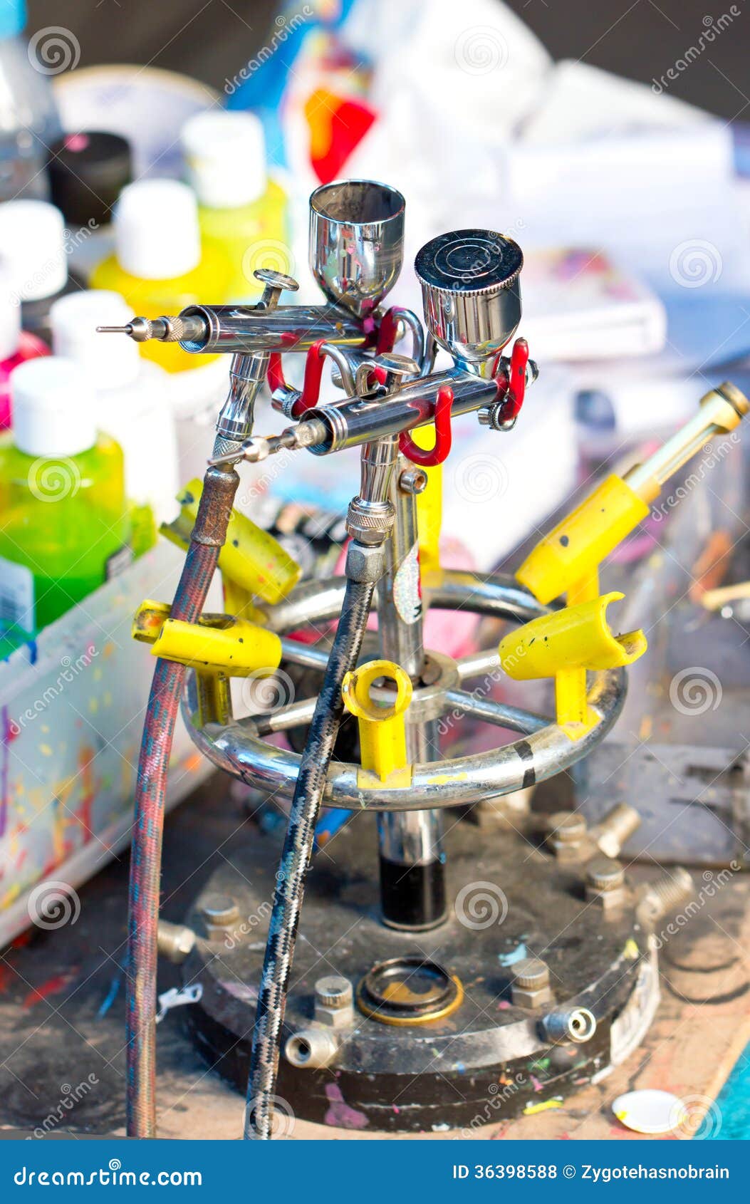 Airbrush Machine. stock photo. Image of metallic, press 36398588