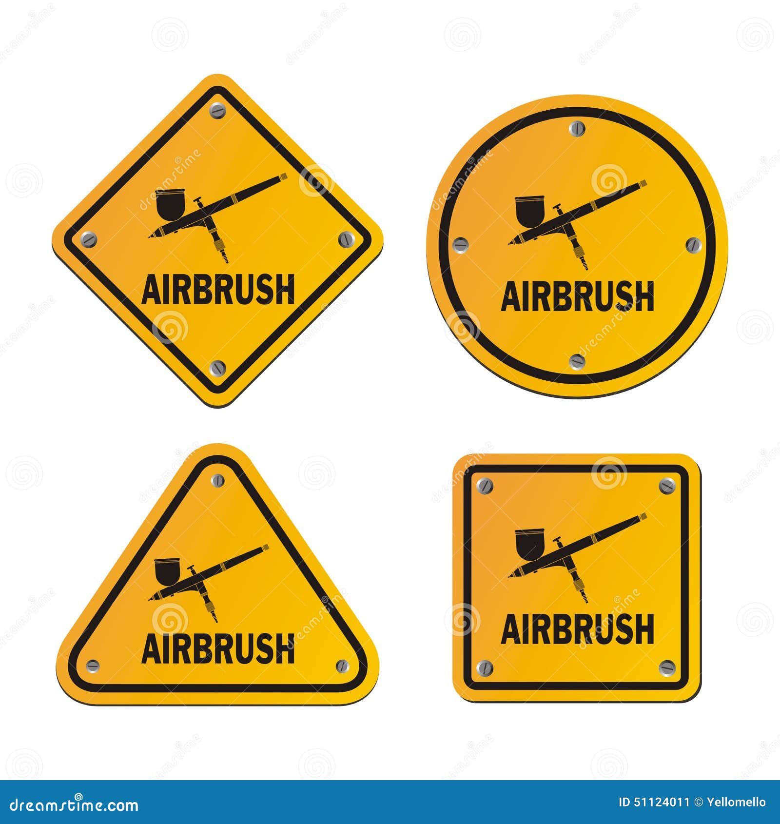 Airbrush Signs Road Signs Stock Illustration Illustration of