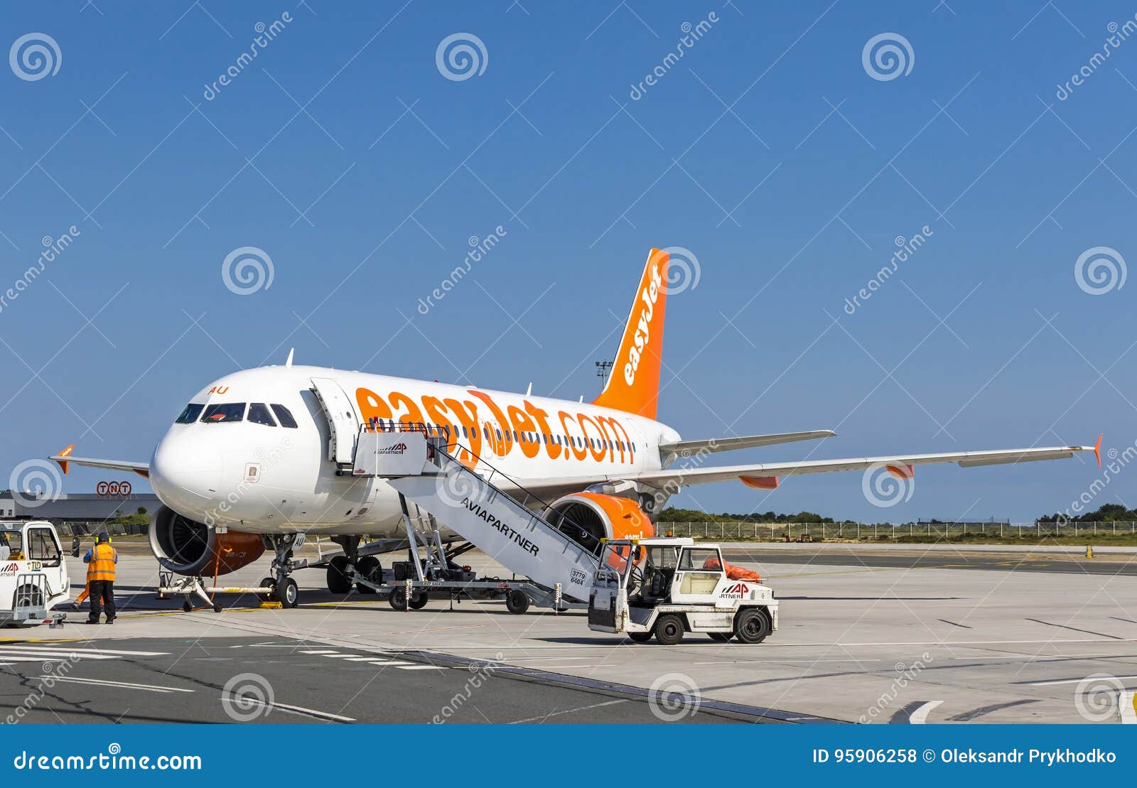 Airbus A319111 EasyJet in BordeauxMerignac Airport Editorial Stock