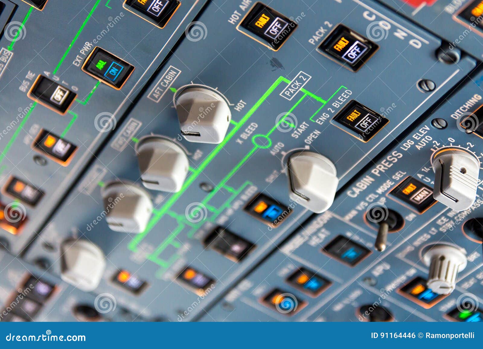 Airbus A320 overhead panel stock photo. Image of airline 91164446