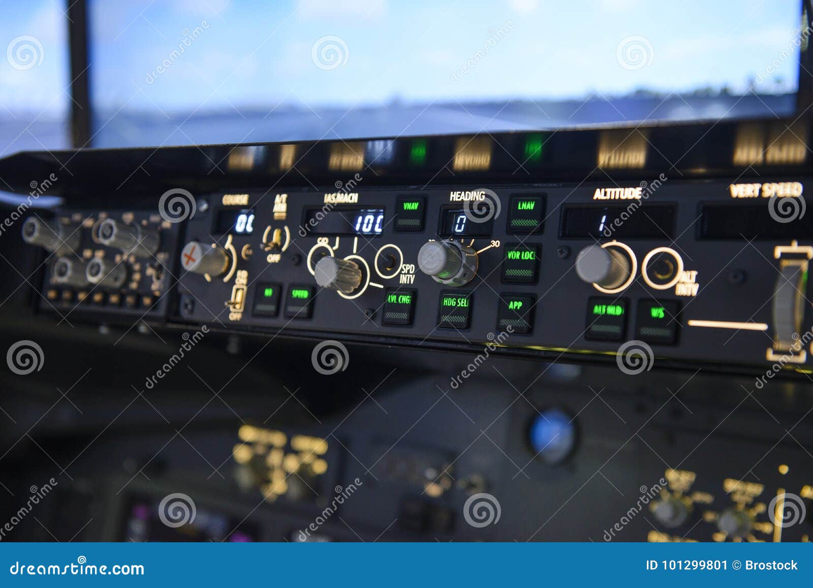 Aircraft Autopilot Heading Controls Panel Display Stock Image Image