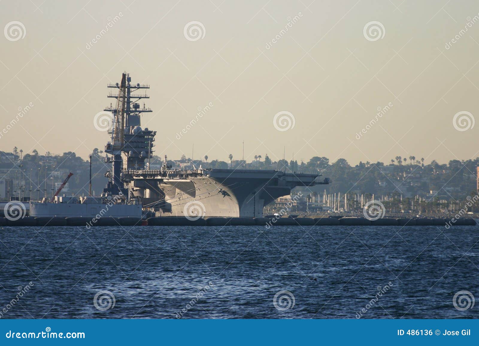 aircraft carrier in port