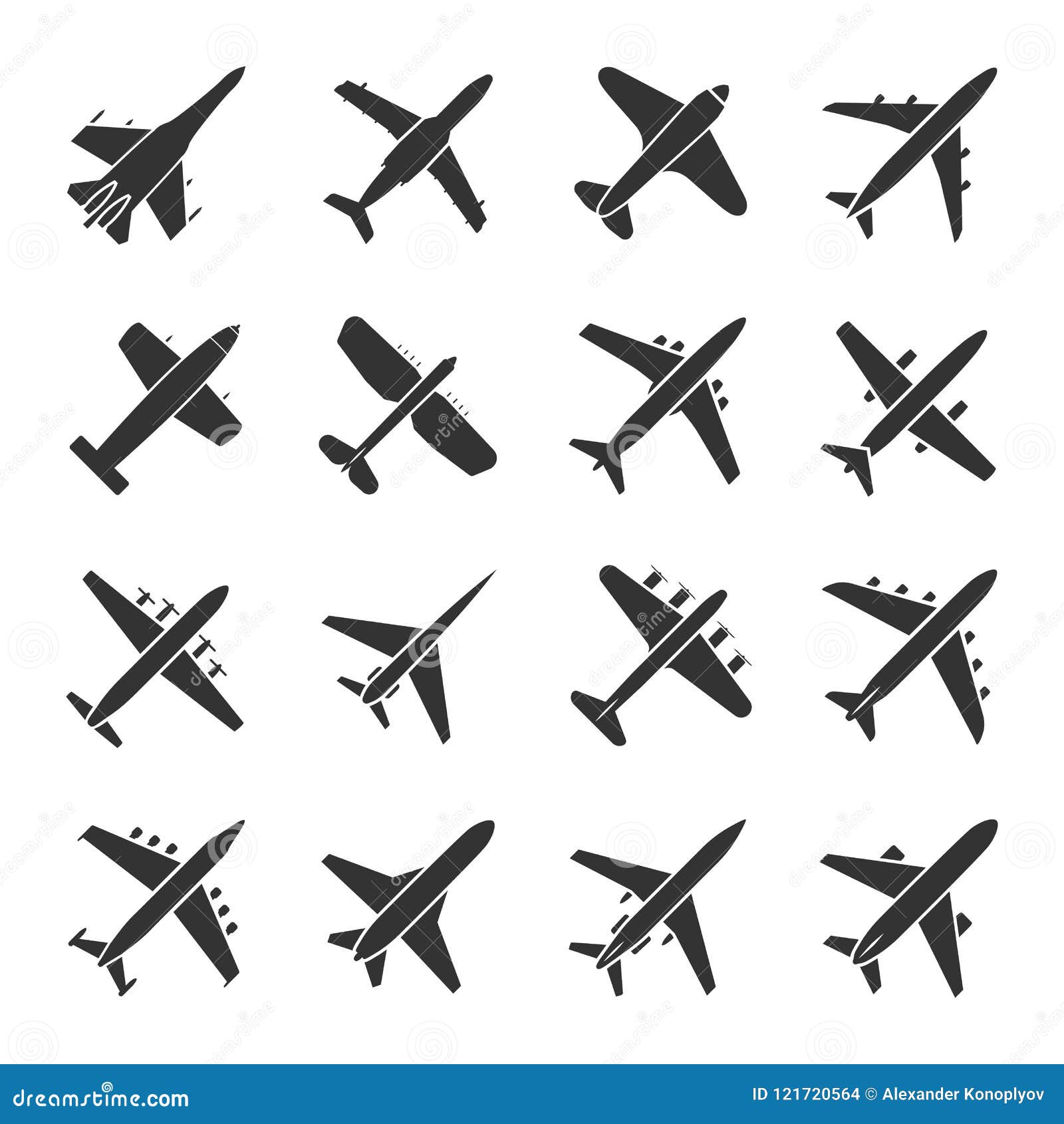 aircraft icon set