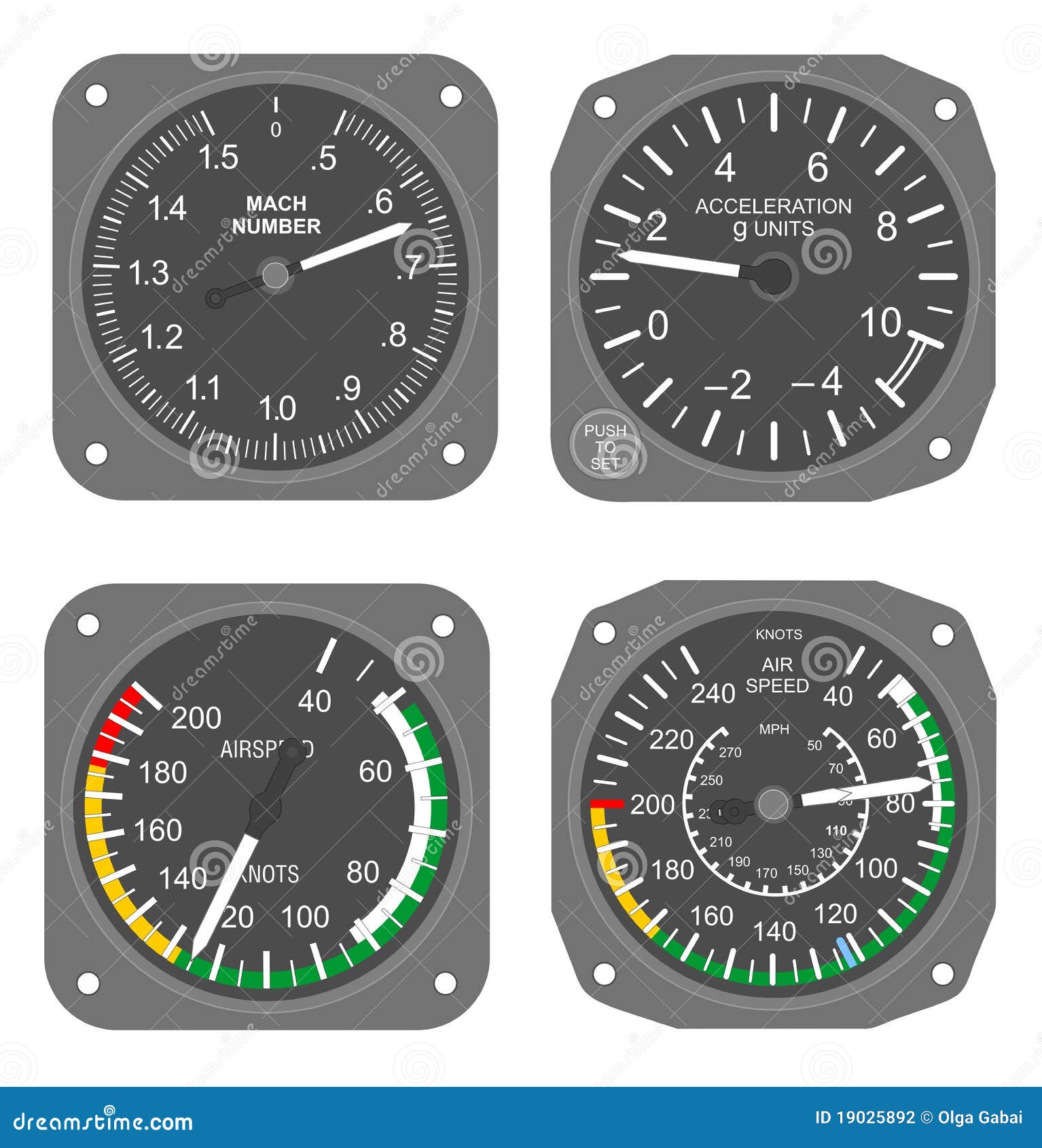 aircraft instruments set #3