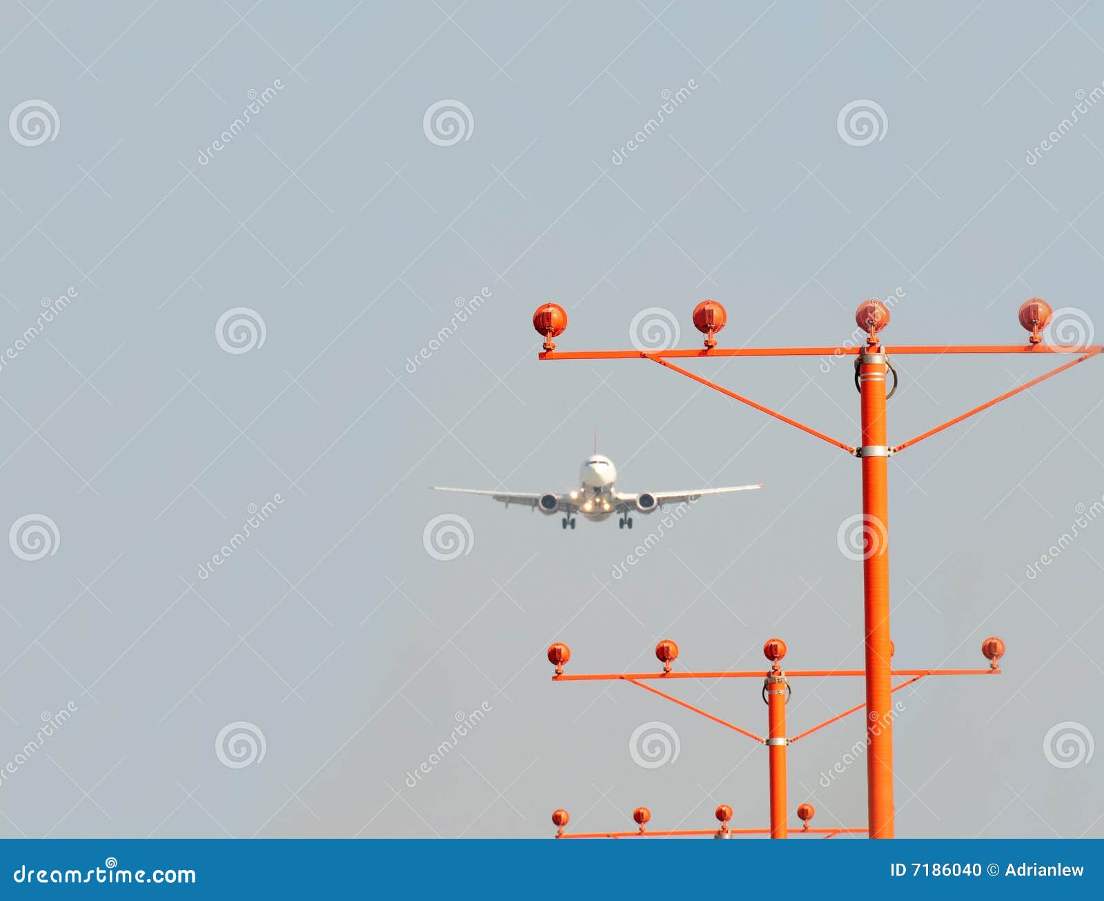 Aircraft and Landing Lights Stock Photo Image of airliner, large 7186040