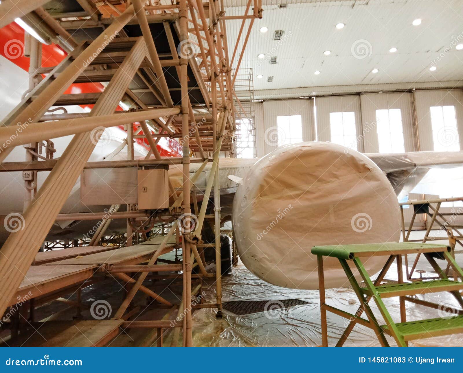 Aircraft Paint Hangar stock image. Image of hangar, masking 145821083