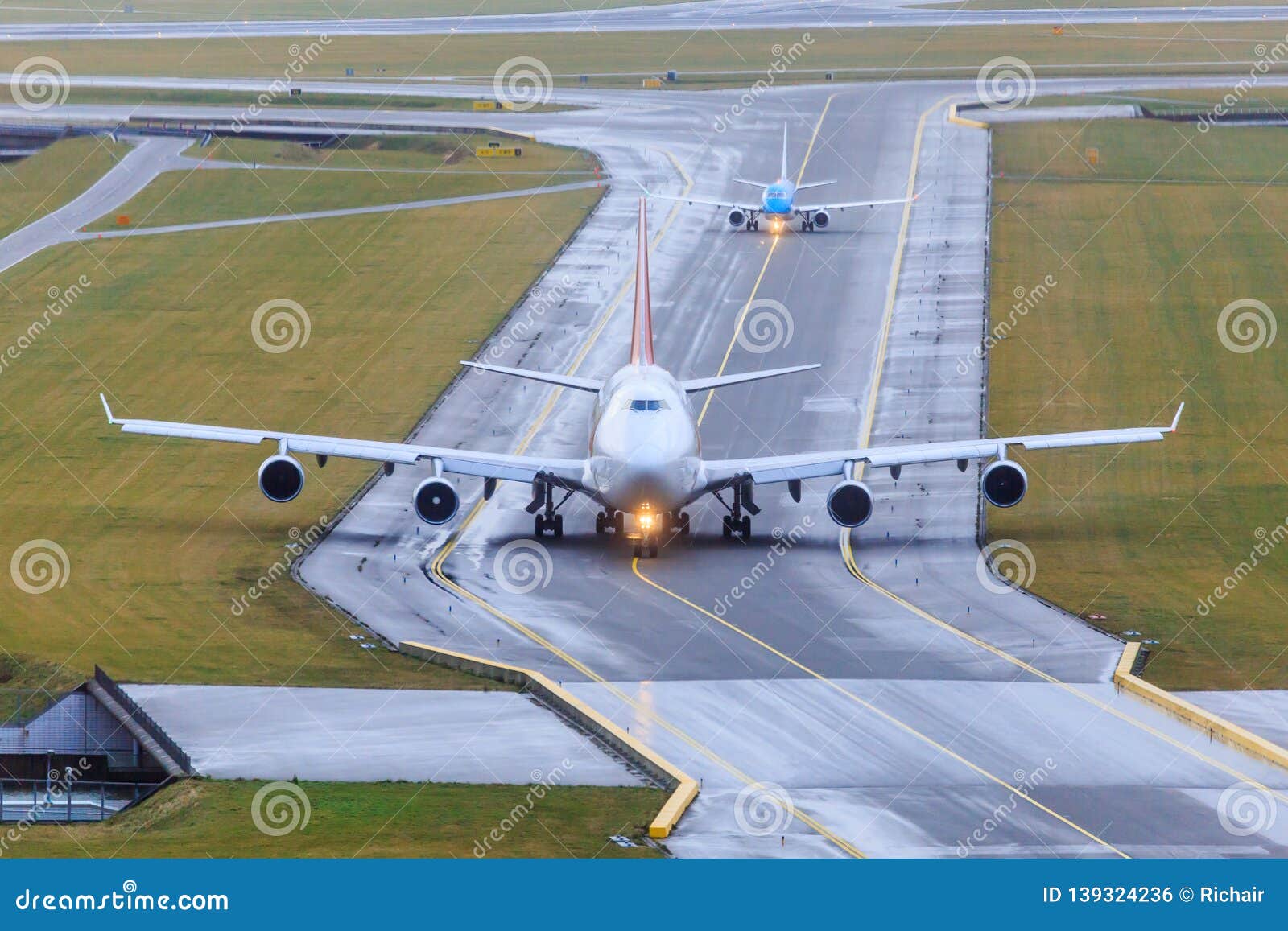aircraft taxiing on taxiway