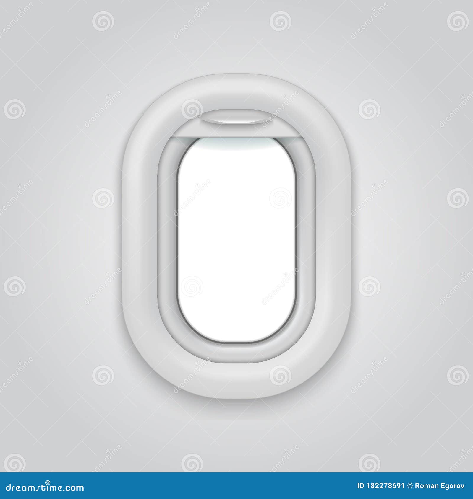 aircraft window. airplane realictic  open illuminator. plane porthole mockup