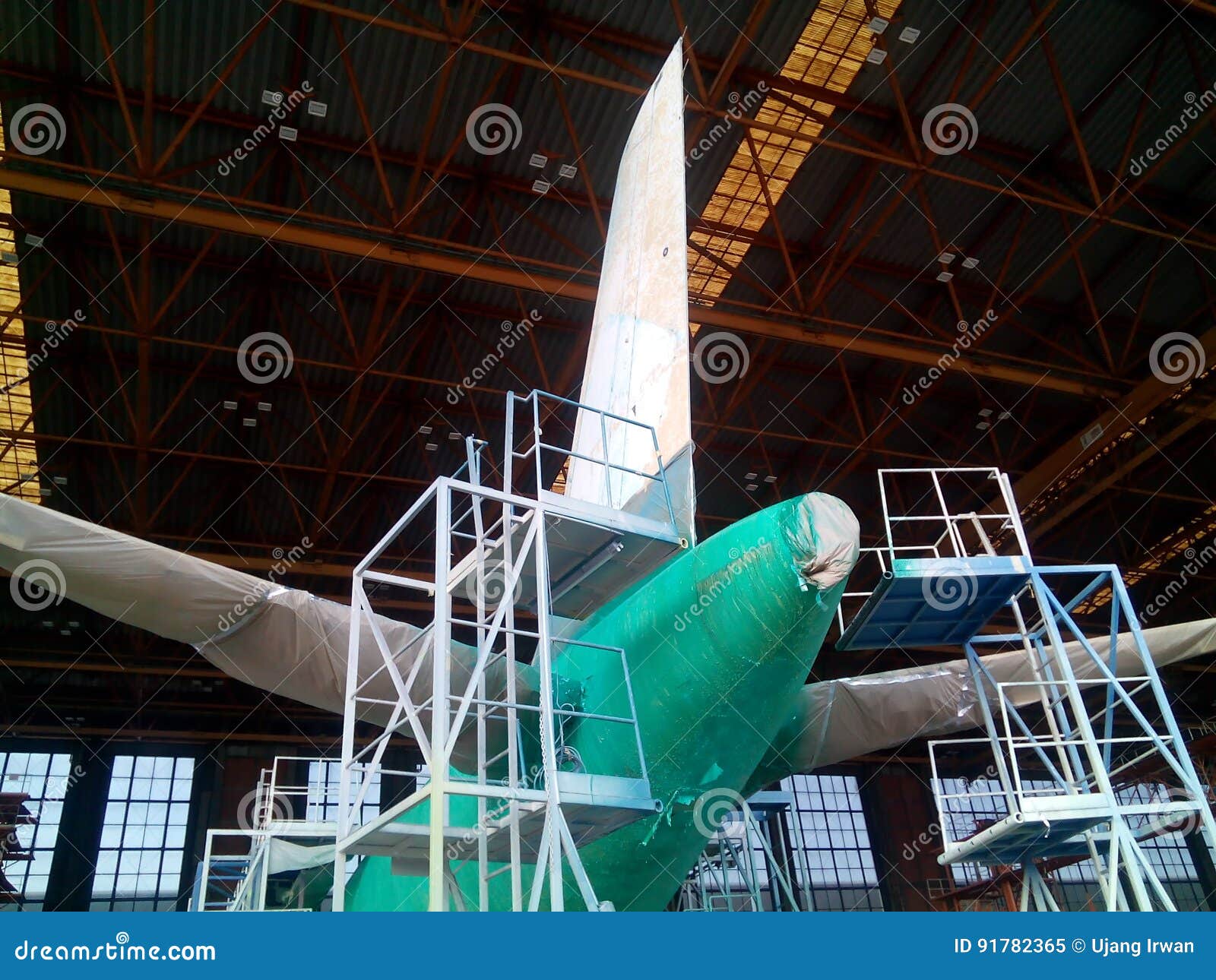 Airfarft Paint Stripping Process Stock Image Image of antique