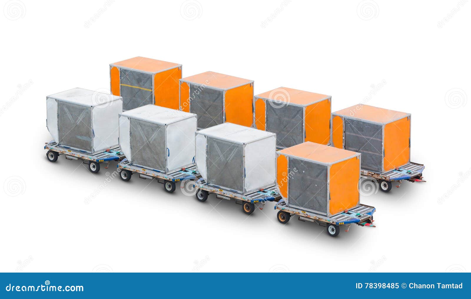 Airfreight Box Cargo Packed Isolated on White. Stock Image Image of