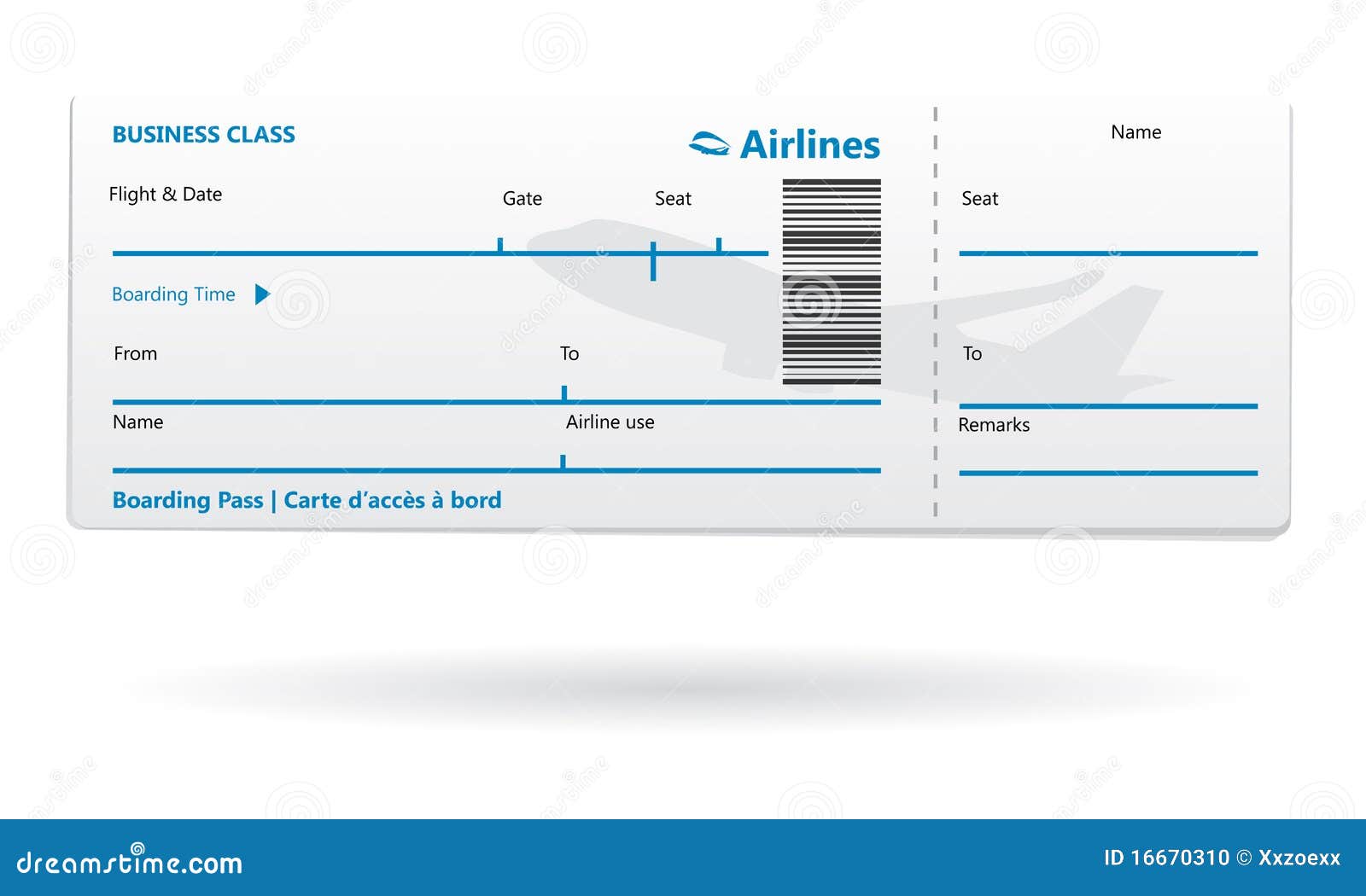 airline boarding pass blank