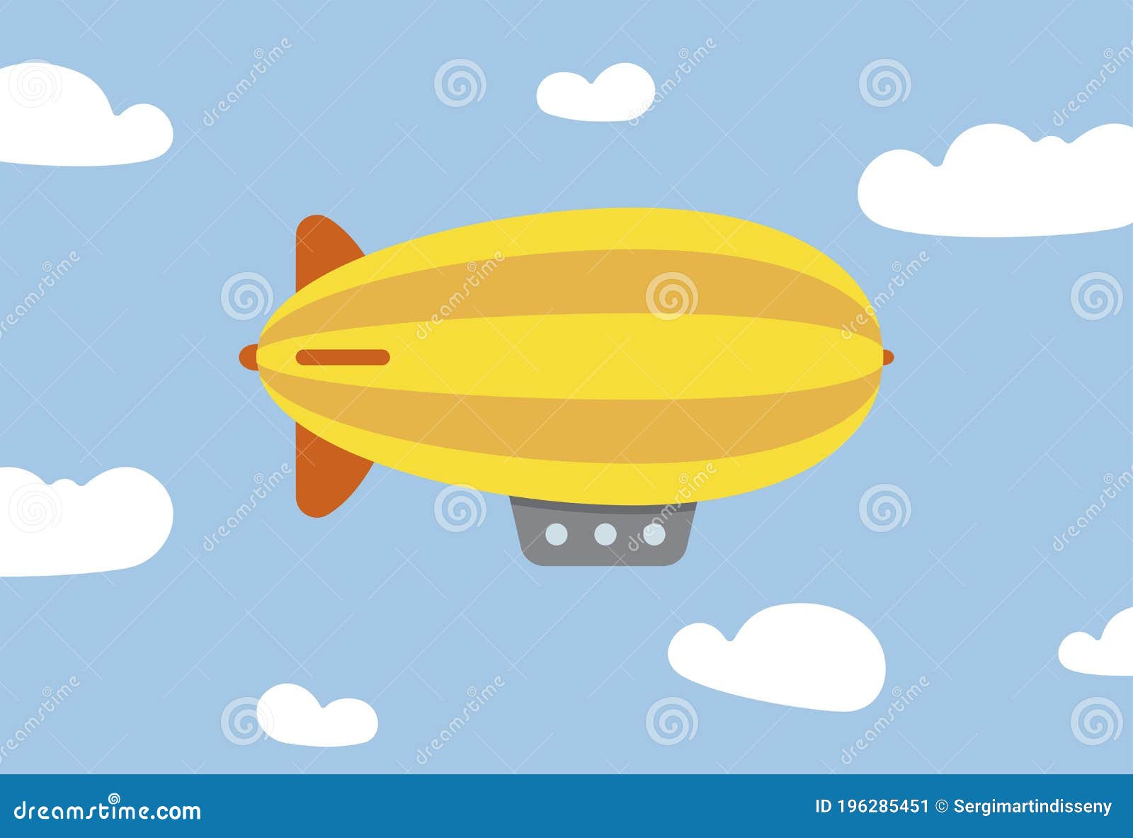 Set Of Blimp Cartoon Icon Design Template With Various Models. Vector