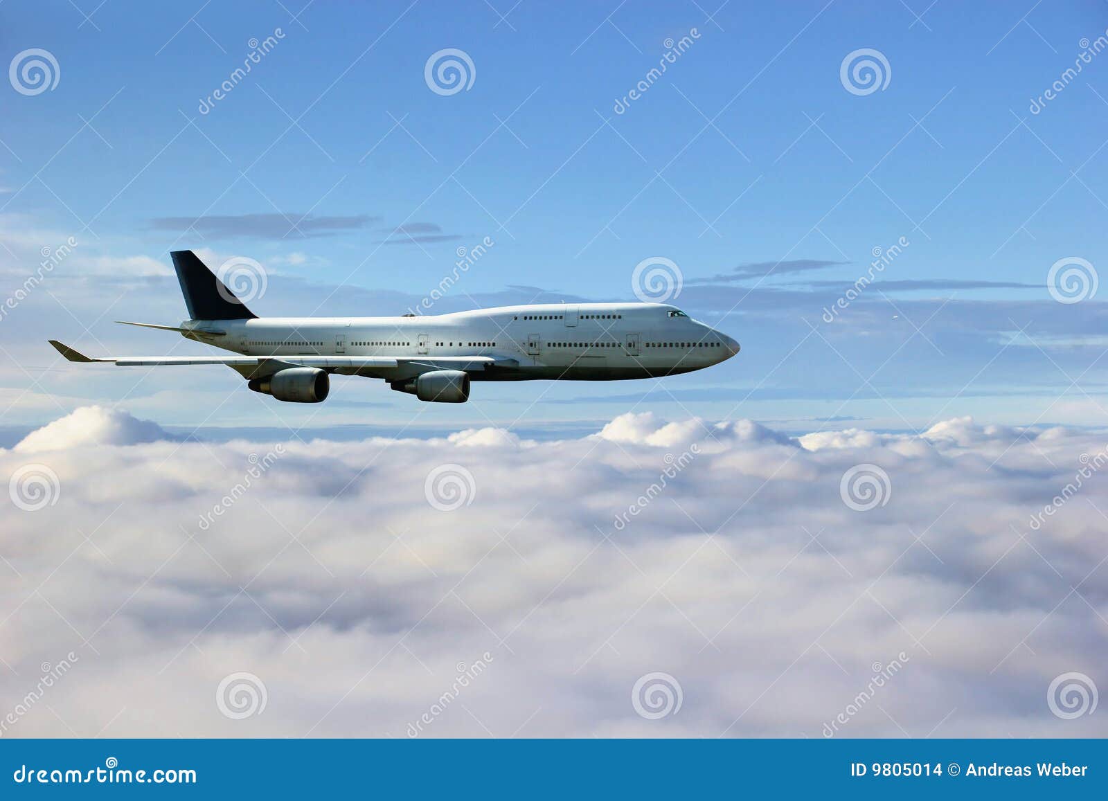 Airplane Above The Clouds Stock Images - Image: 9805014