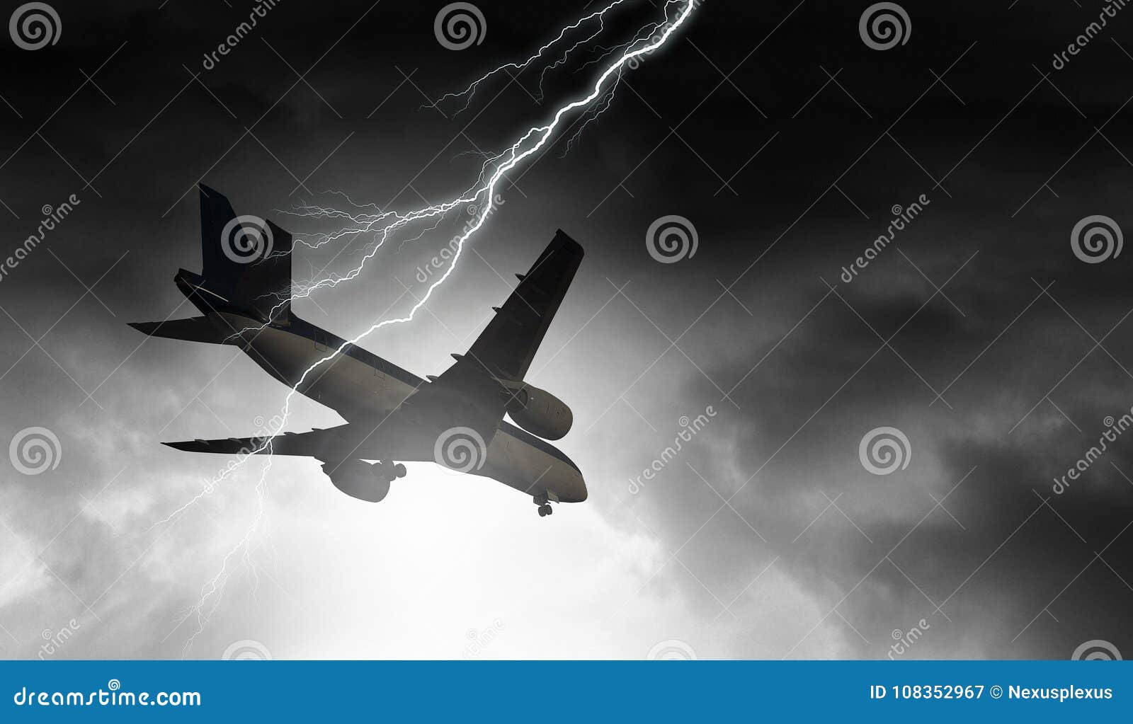 Airplane Accident. Mixed Stock - Image of lightning, departures: 108352967