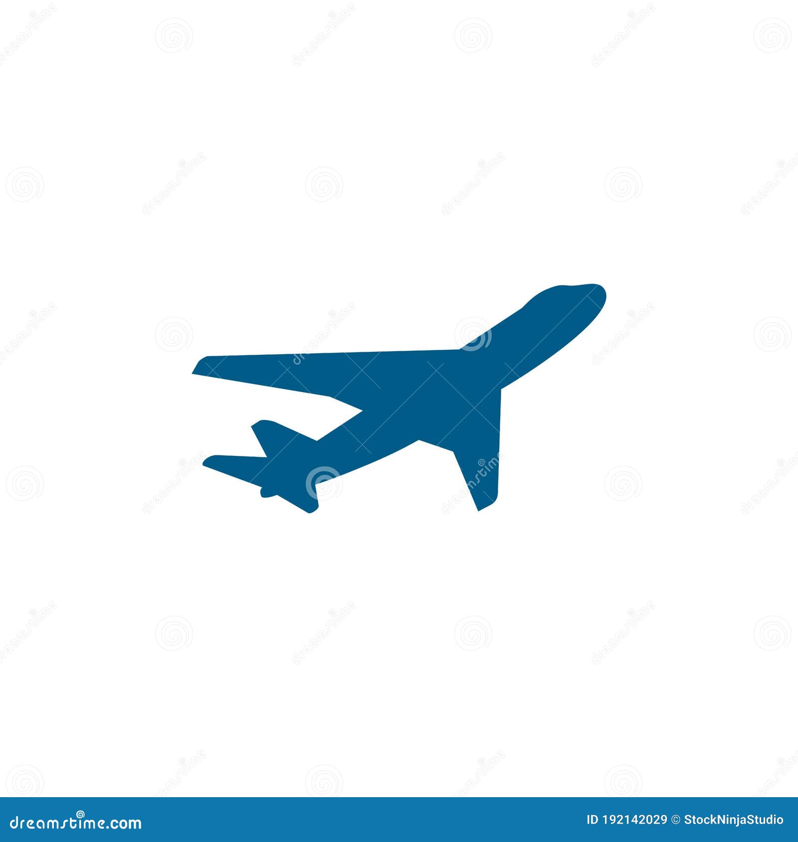 Airplane Blue Icon on White Background. Blue Flat Style Vector ...