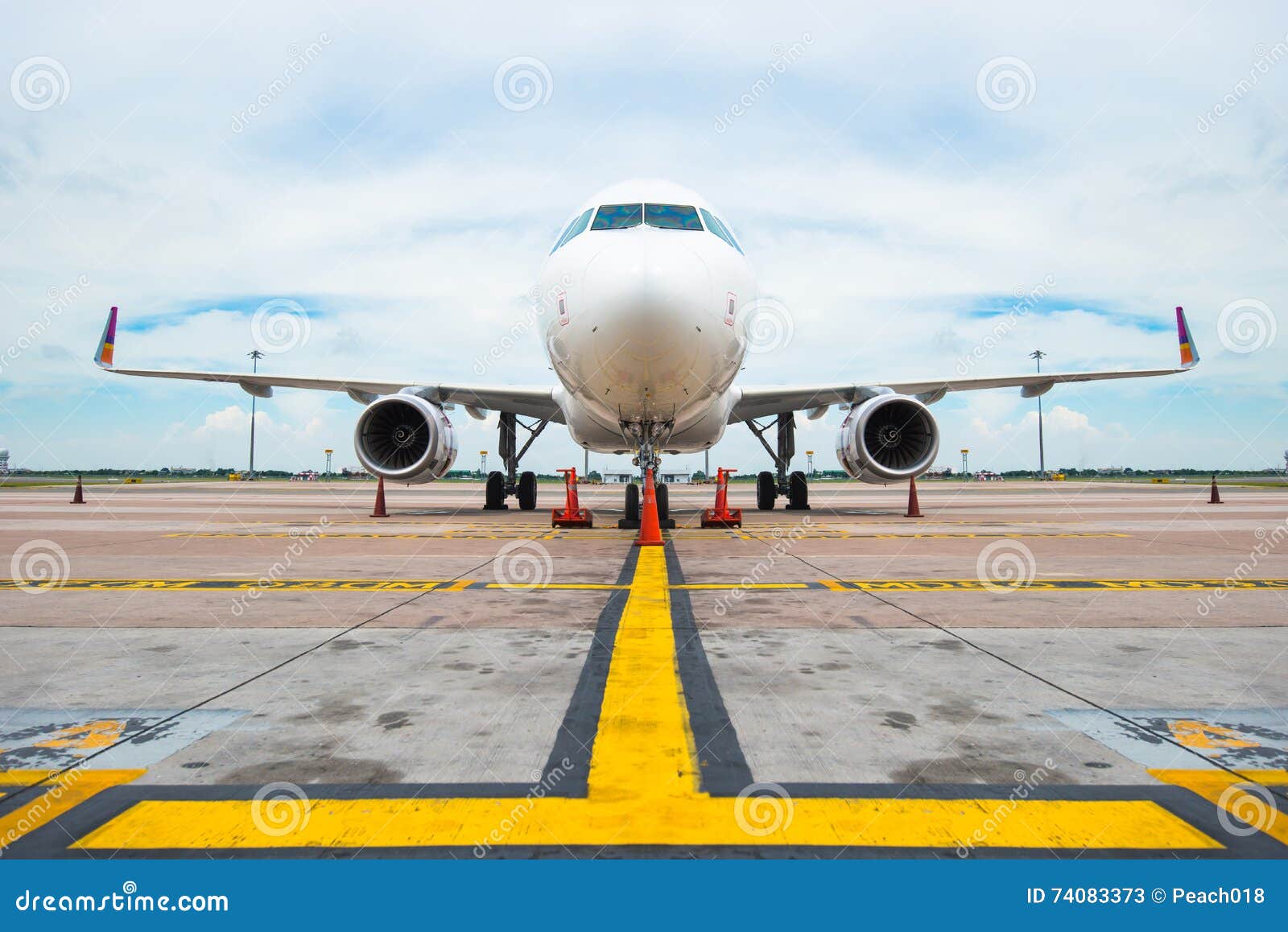 Airplane With Blue Sky Stock Image Image Of Runway Water 74083373 Airplane With Blue Sky Stock Image Image Of Runway Water 74083373