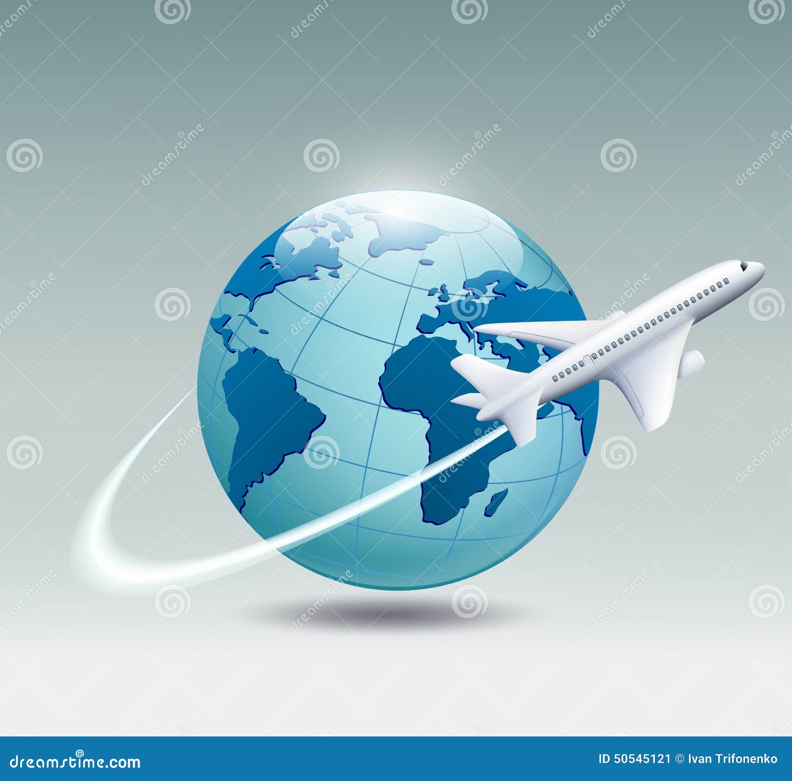 airplane circling the globe