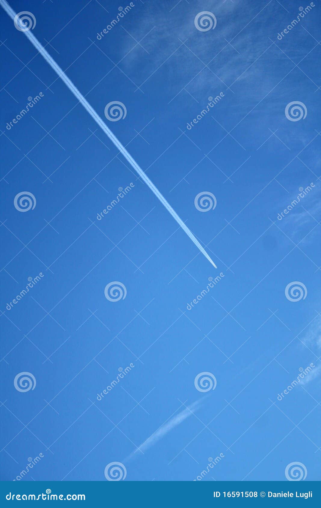 airplane contrail in the sky