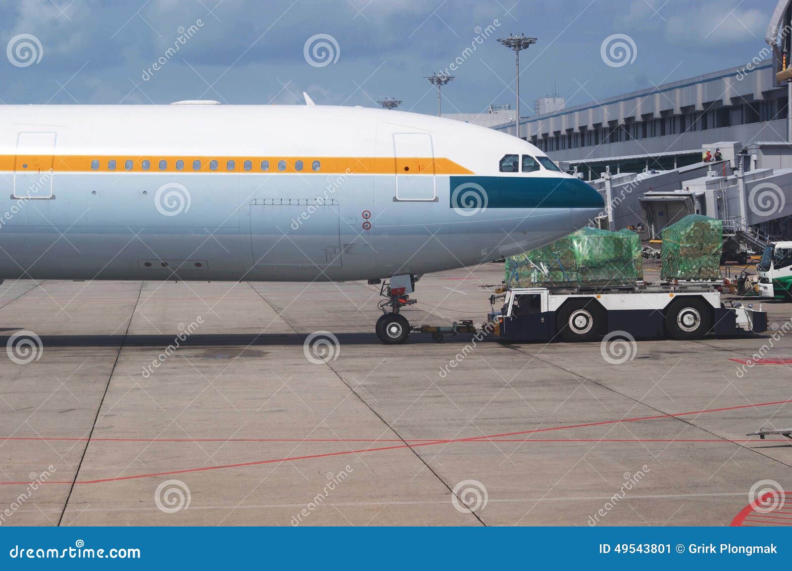 Airplane docking stock image. Image of grounded, airplane 49543801