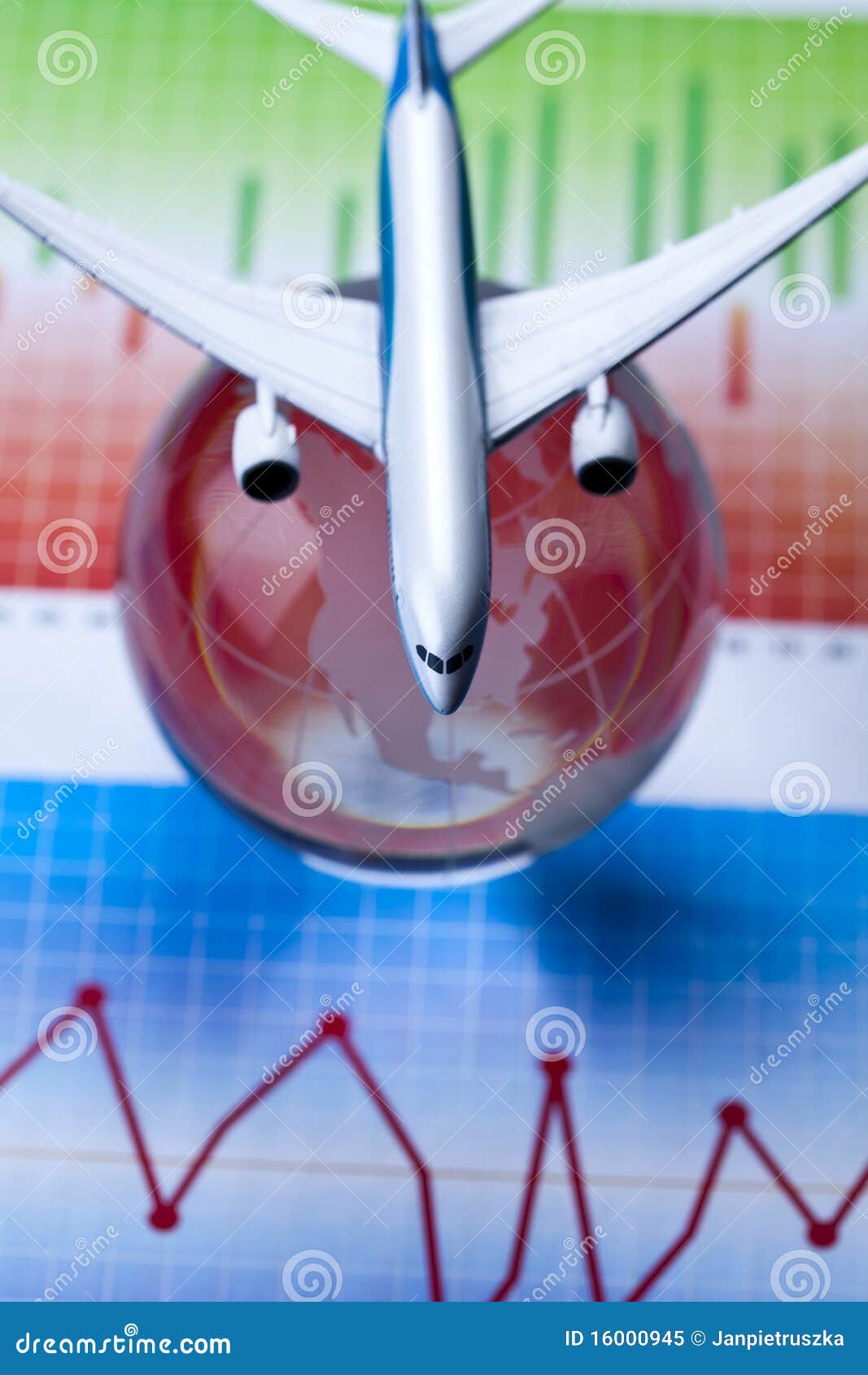Airplane in Finance and World Stock Image Image of foreign, global