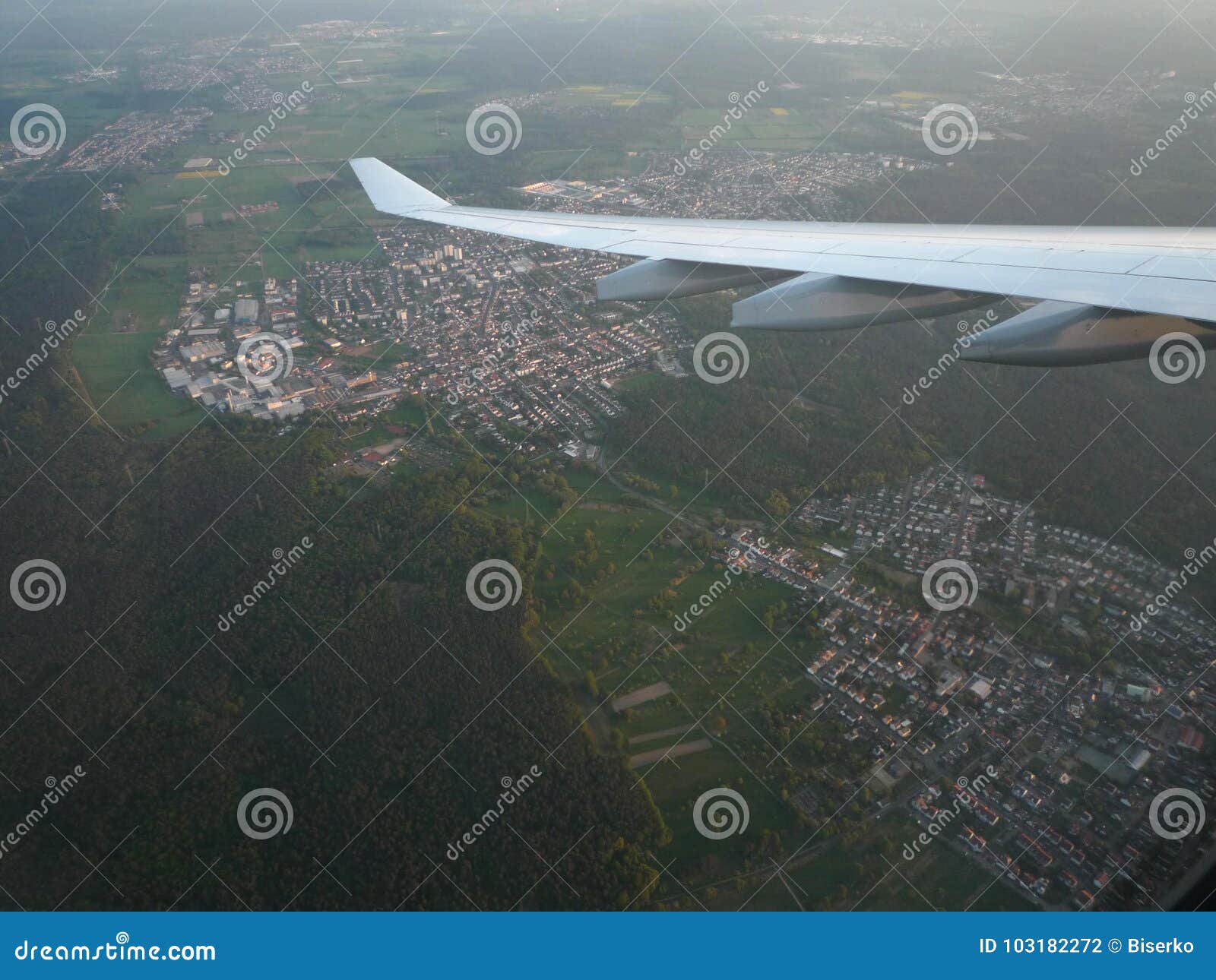 airplane flying over bayern, germany