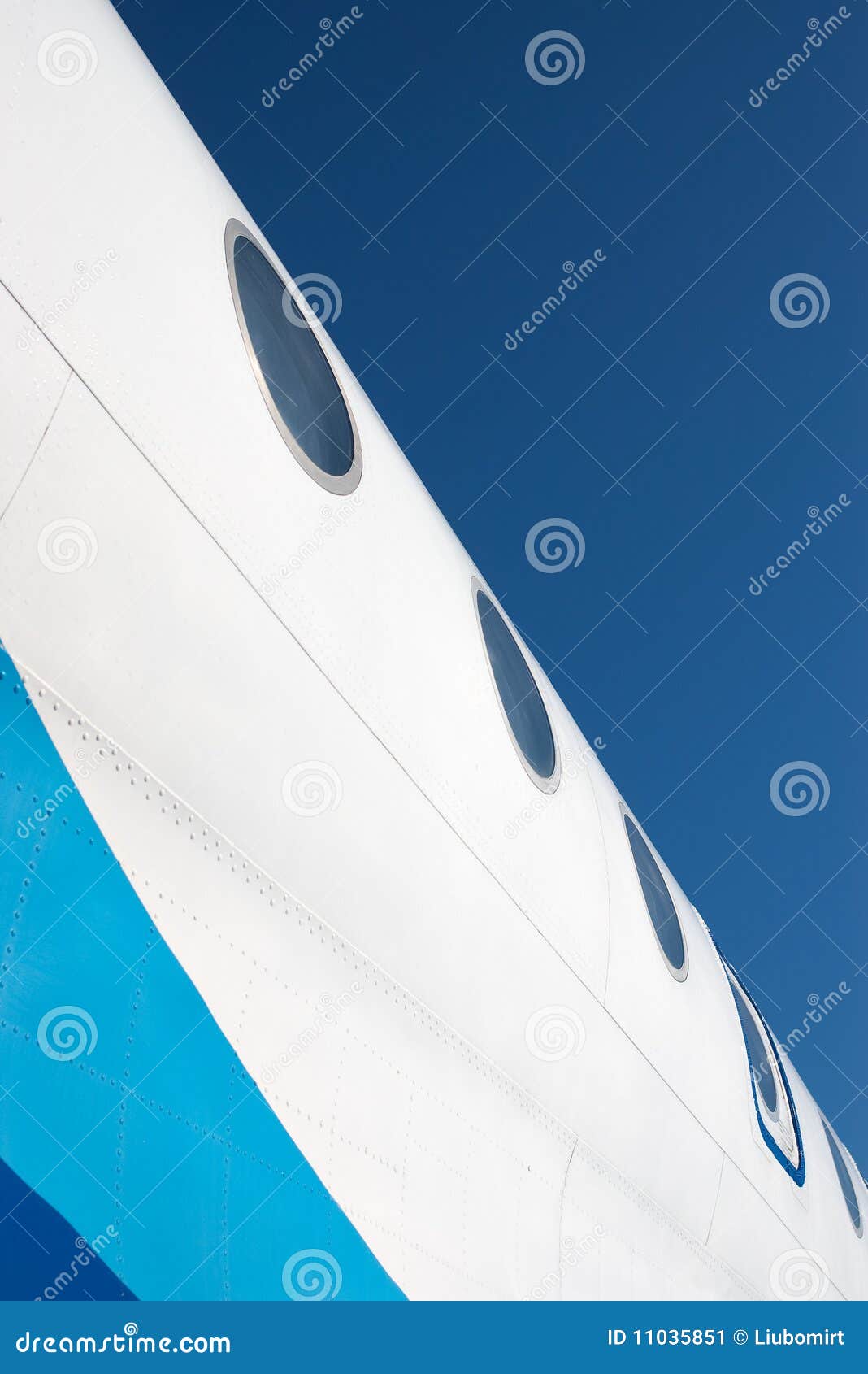 airplane fuselage with illuminators