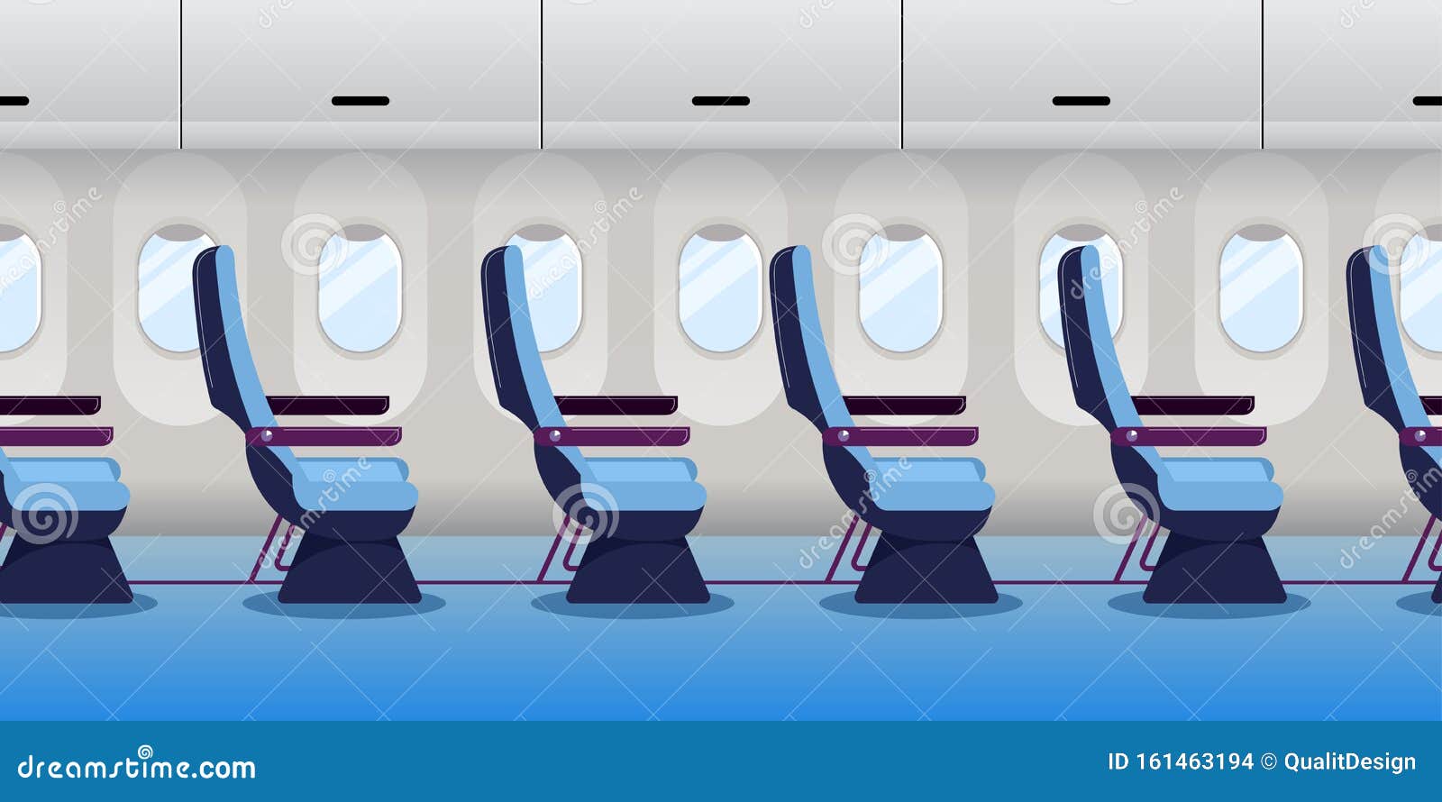 Airplane Inside. Empty Plane Interior, Seamless Horizontal ...