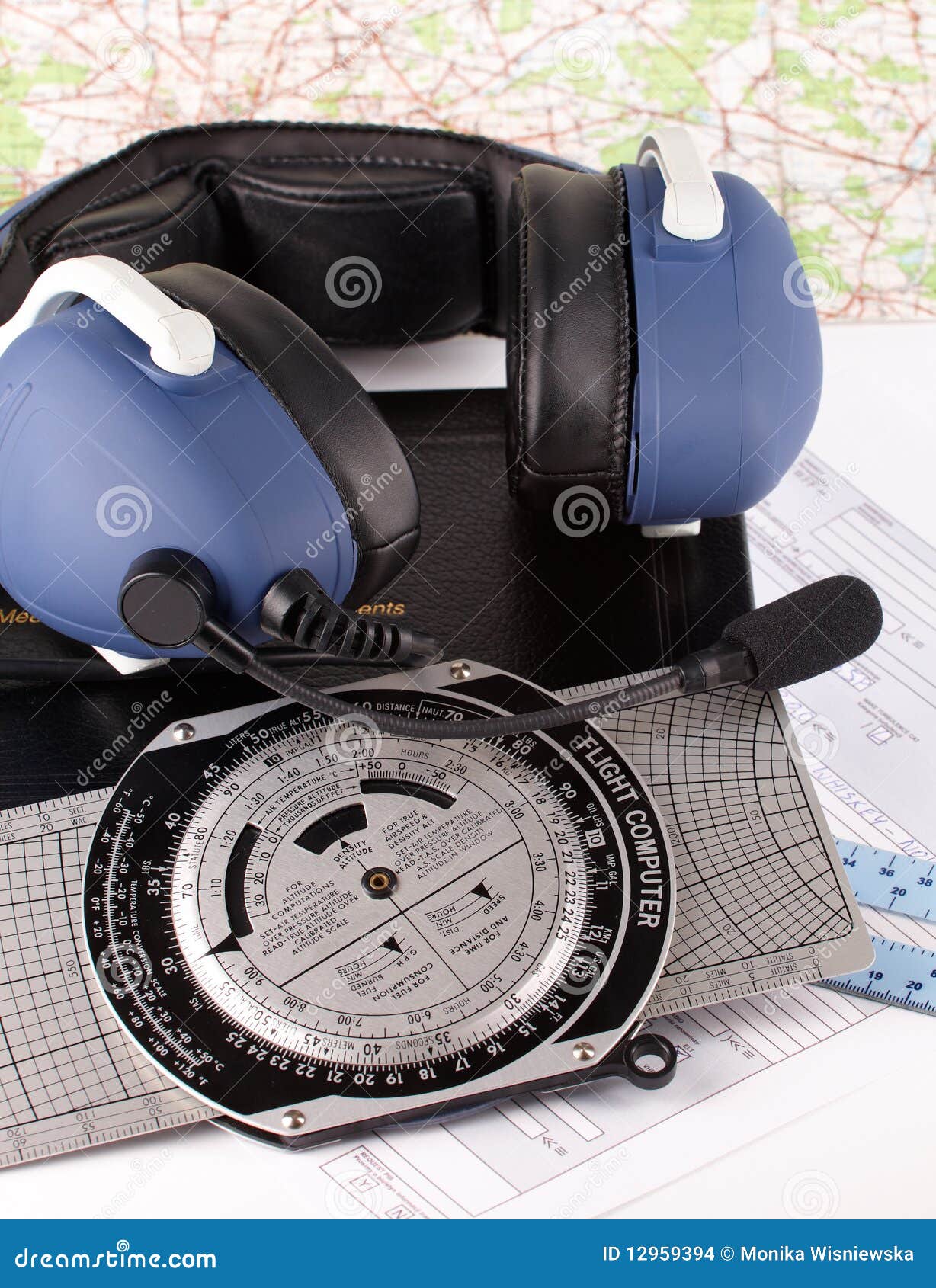 Airplane pilot equipment stock photo. Image of aviation 12959394