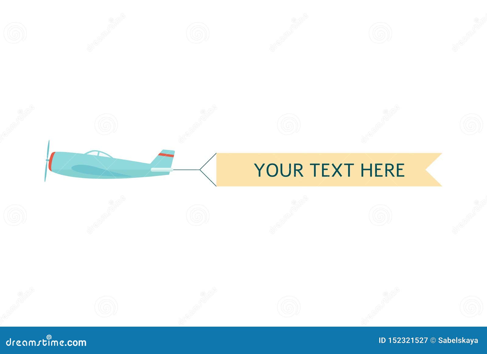 Airplane Or Plane With Advertising Banner Illustration ...