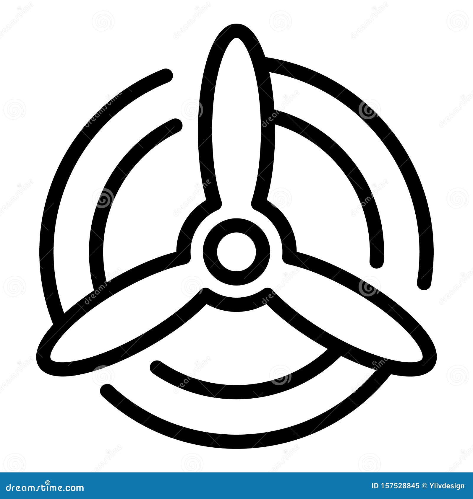 airplane propeller icon, outline style