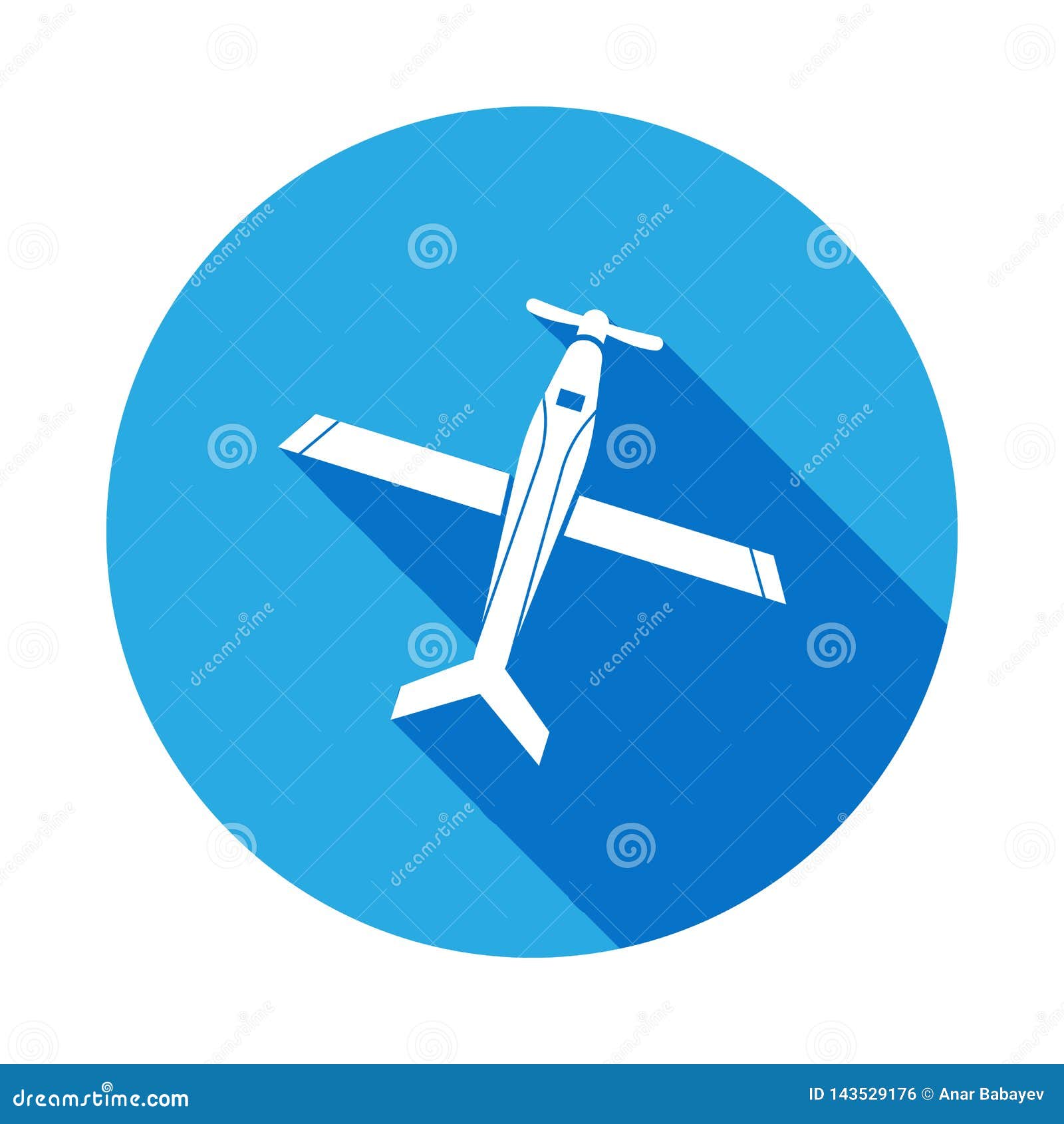 Airplane with Propellers Icon with Long Shadow. Elements of a ...