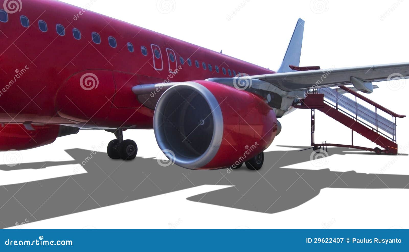 Airplane in red stock image. Image of closeup, stairs - 29622407