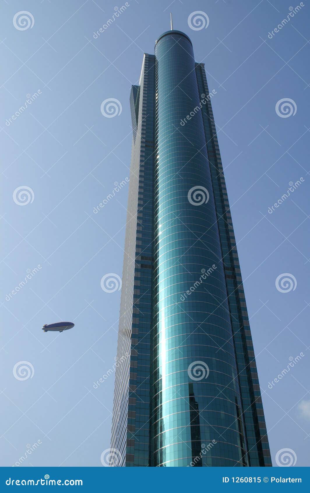 Airplane and skyscraper. Airplane flying to a skyscraper, shenzhen, China