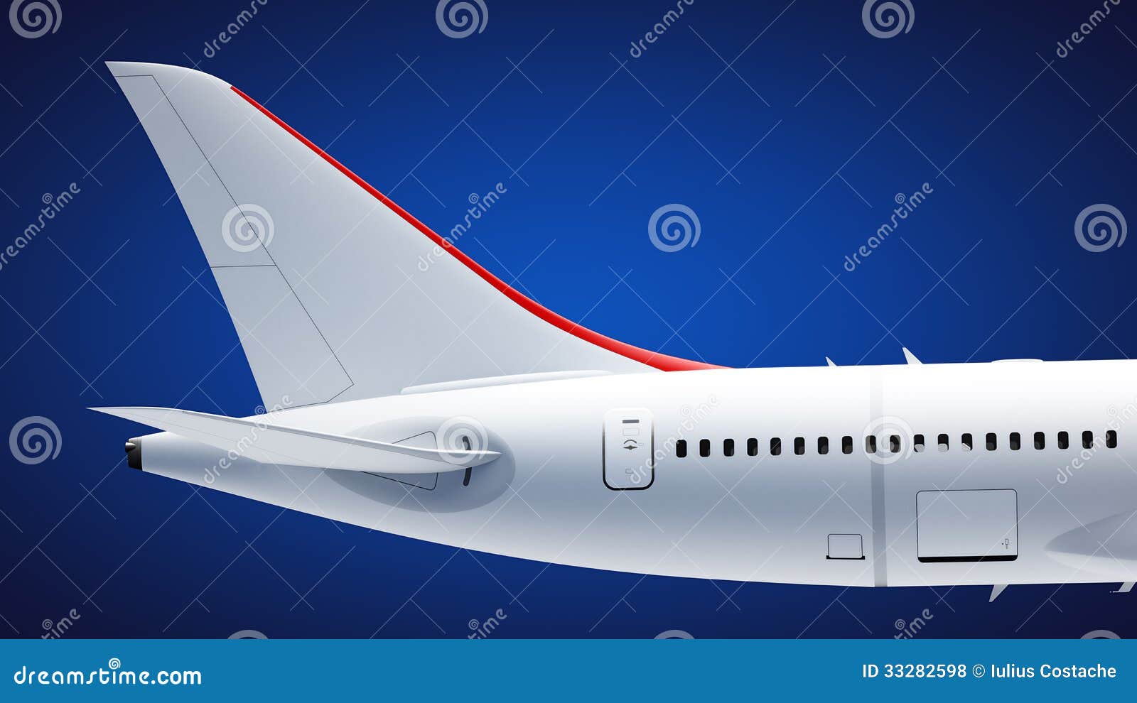 airplane-tail-section-over-blue-backgrou