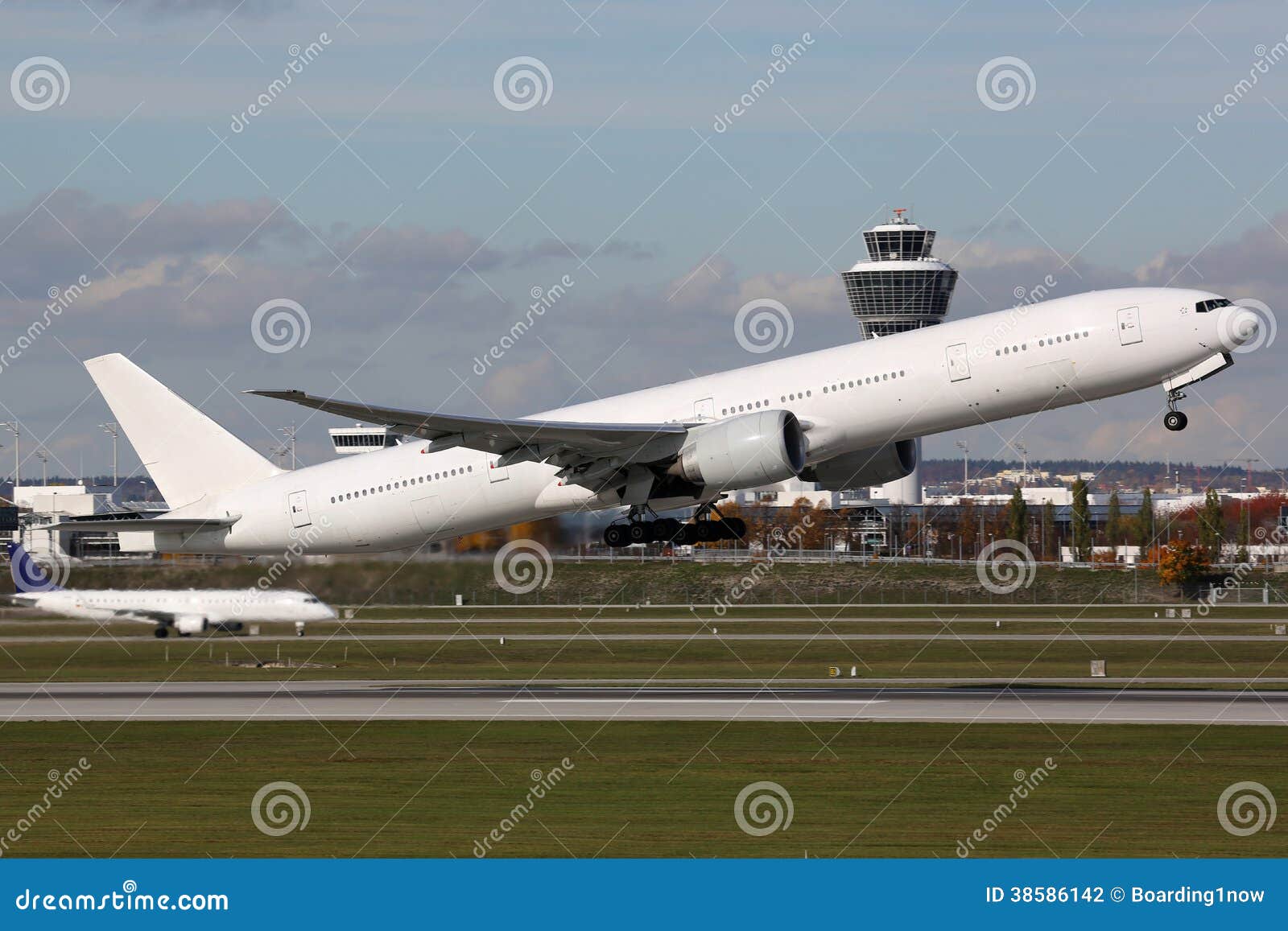 airplane taking off at airport