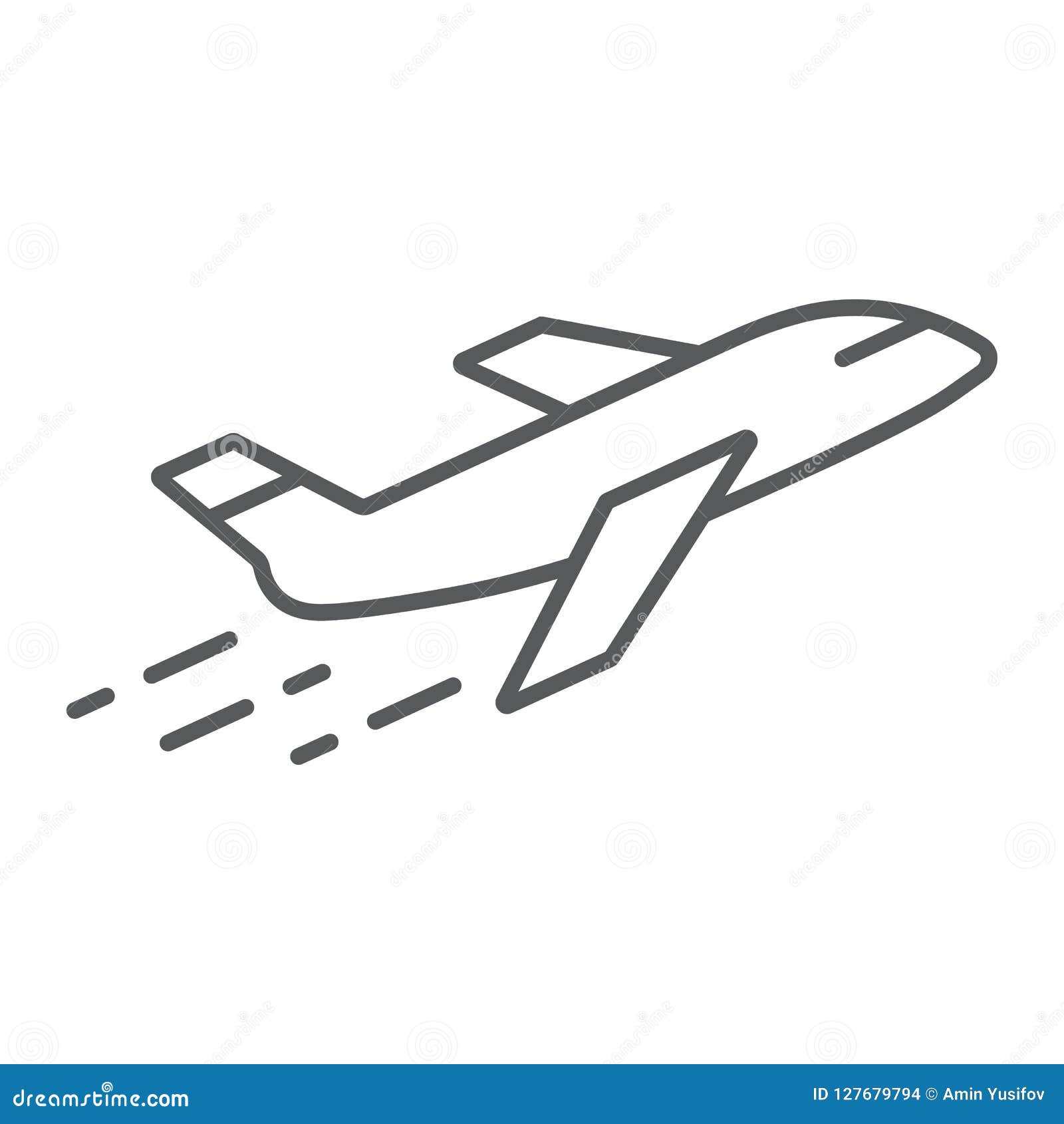 airplane thin line icon, aircraft and travel, plane sign,  graphics, a linear pattern on a white background.