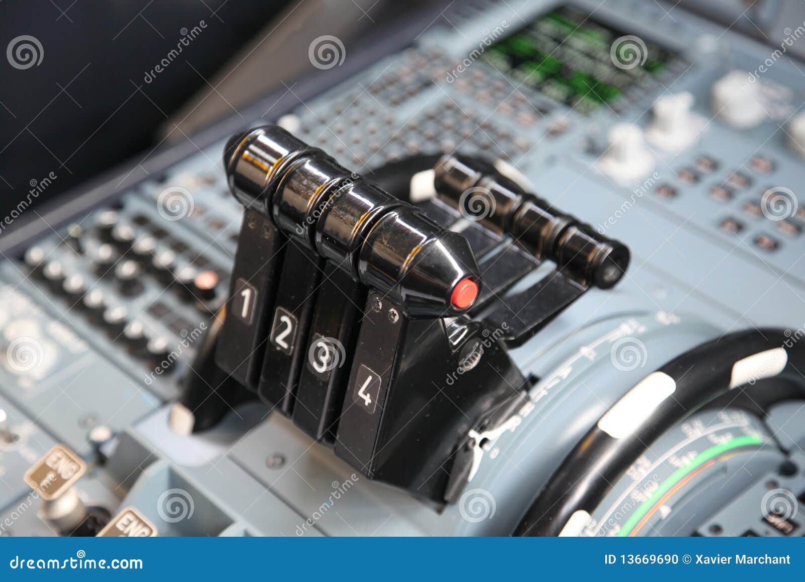 Airplane throttles stock photo. Image of airline, carbon 13669690