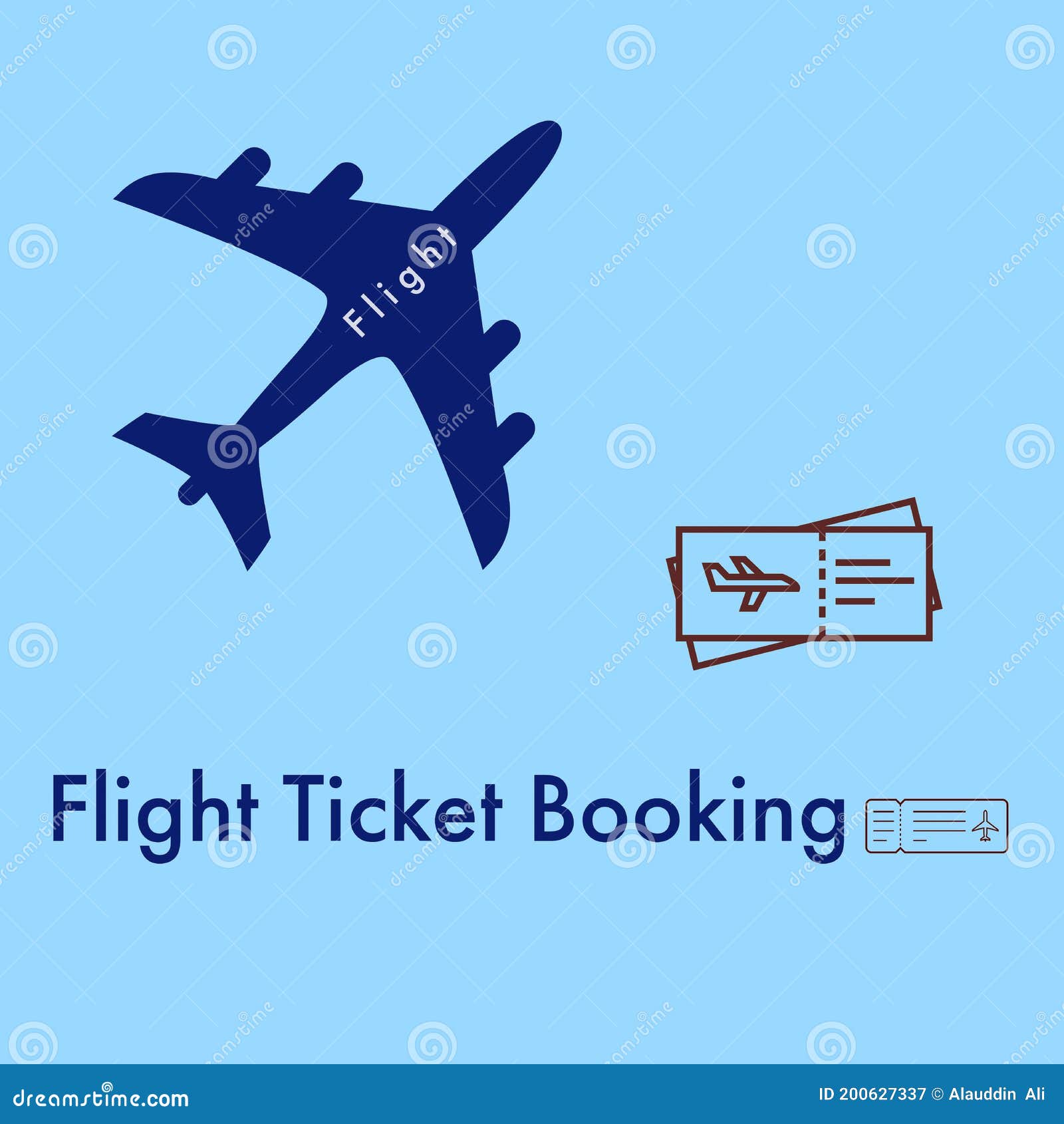 Airplane Ticket Booking Vector Illustration Ticket Booking Illustration Image Stock 