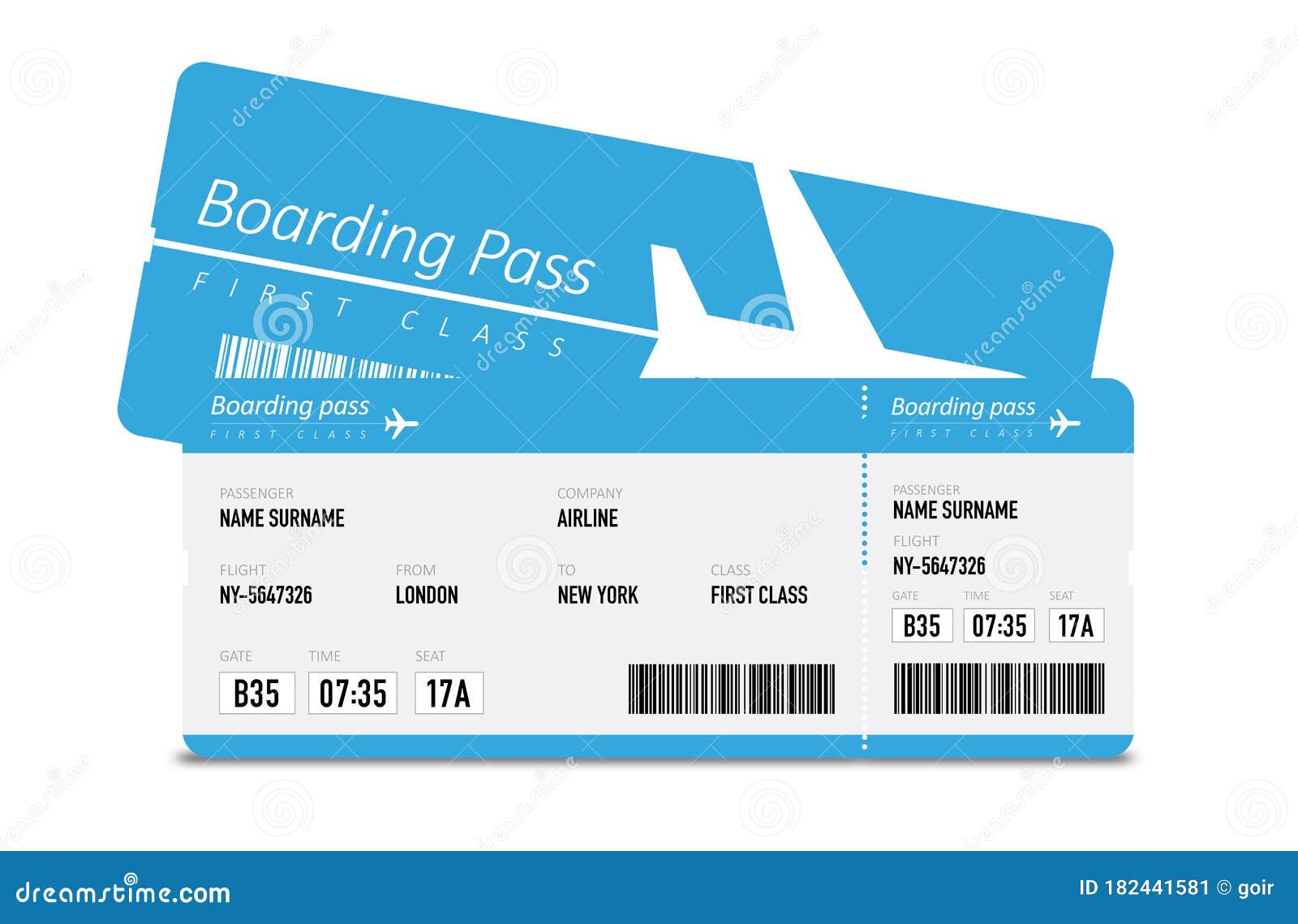 Airplane Tickets Isolated On White Stock Image Image Of Event Paper 