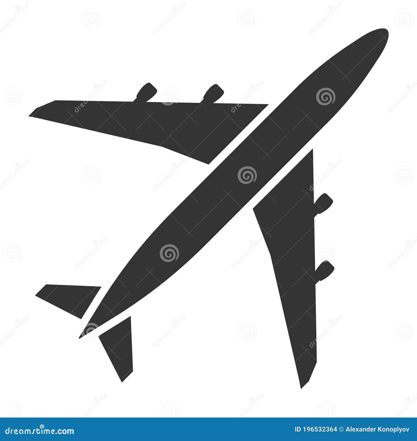 Airplane Transport and Business Aviation Jet Black Icon Stock Vector ...