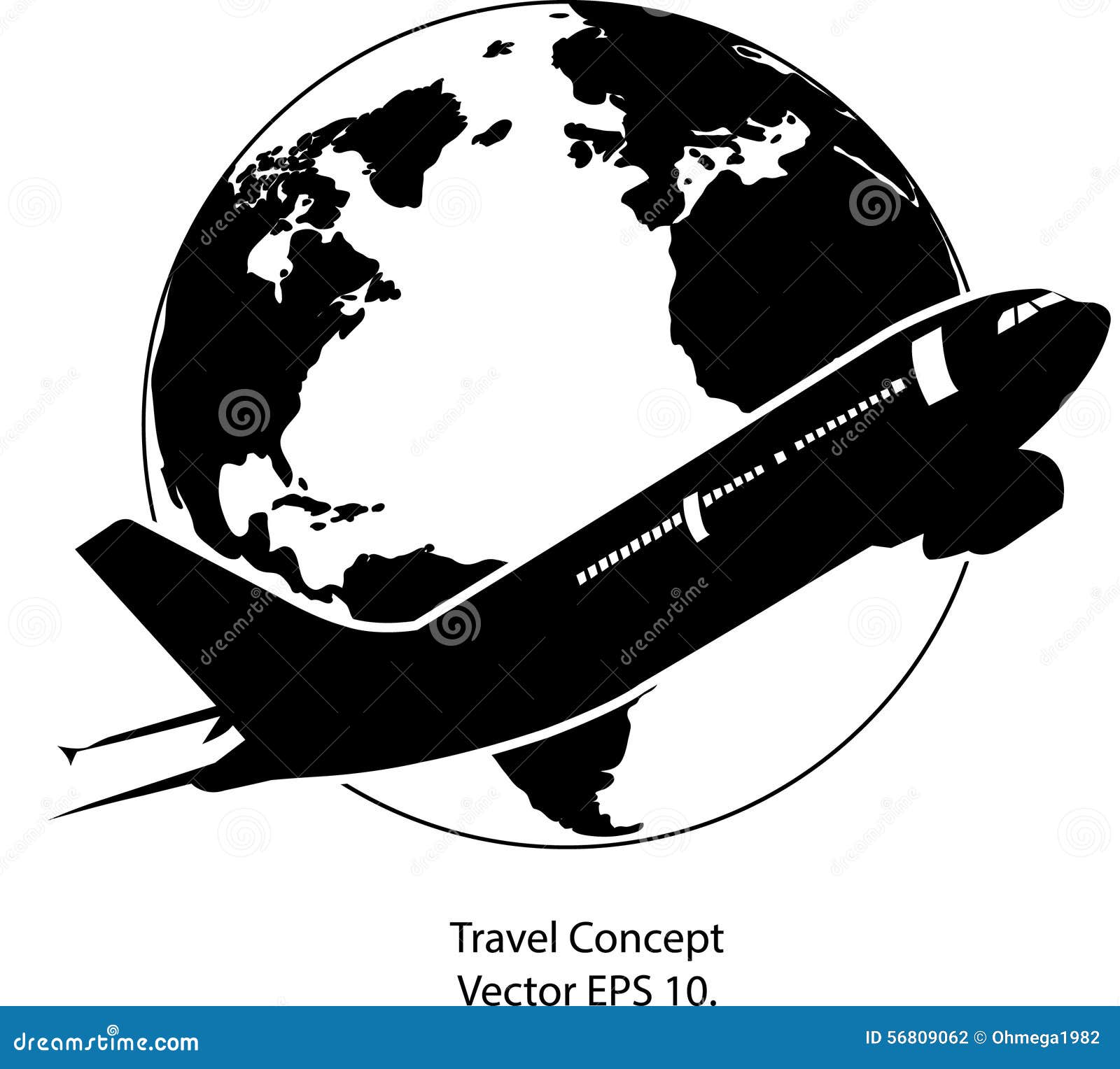 Airplane For Travel Around The World Vector Illustration Airplane For Travel