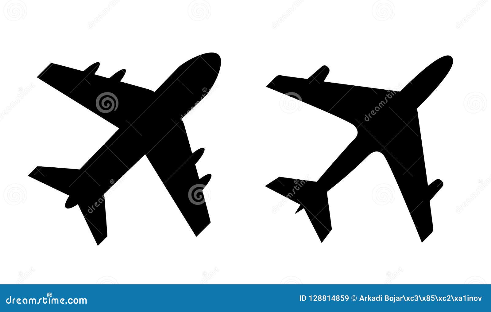Airplane Vector Silhouette Icon Stock Vector - Illustration of planes ...
