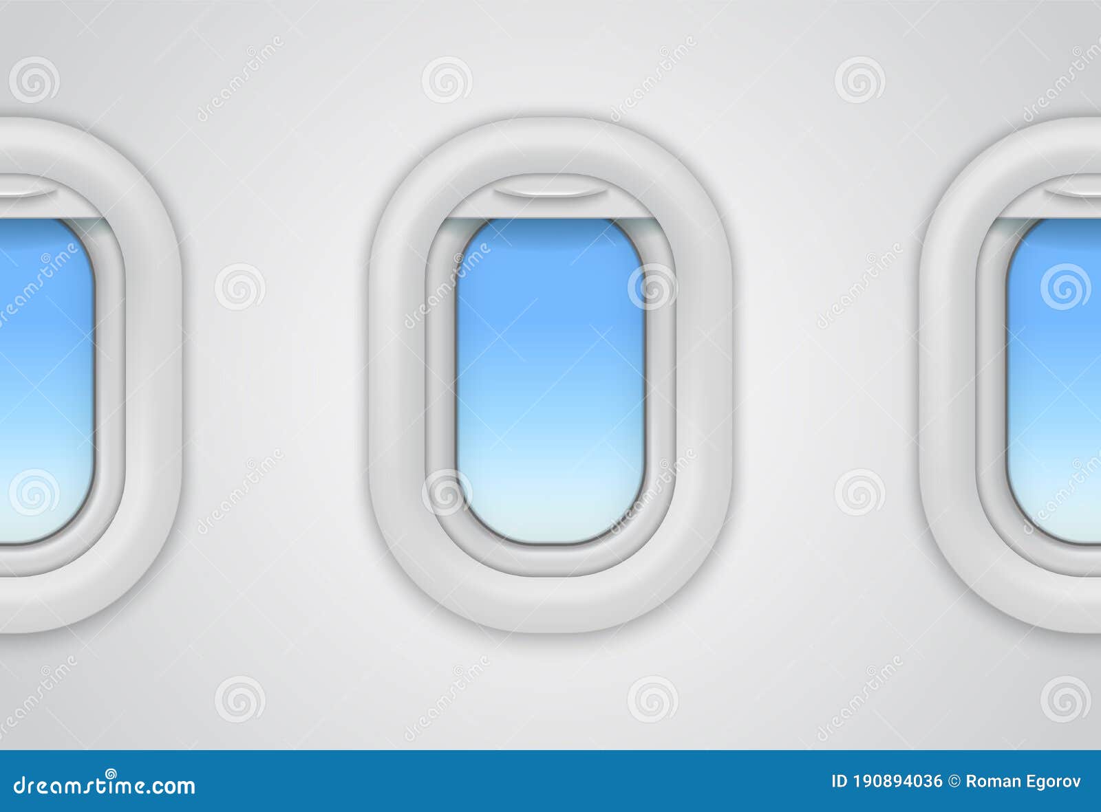 airplane windows. realistic  aircraft illuminator. 3d porthole mockup