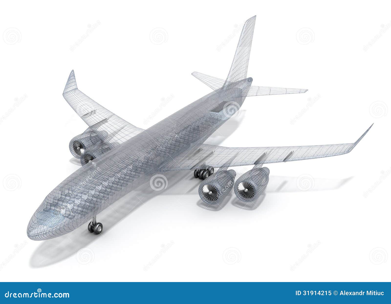 Airplane Wire Model , On White Royalty Free Stock Photo Image 31914215