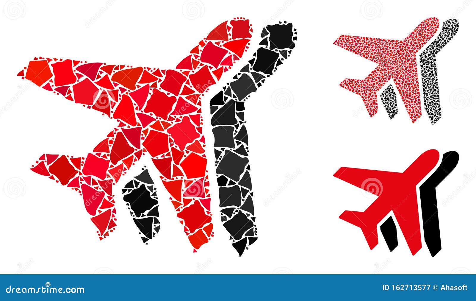 airplanes mosaic icon of irregular parts