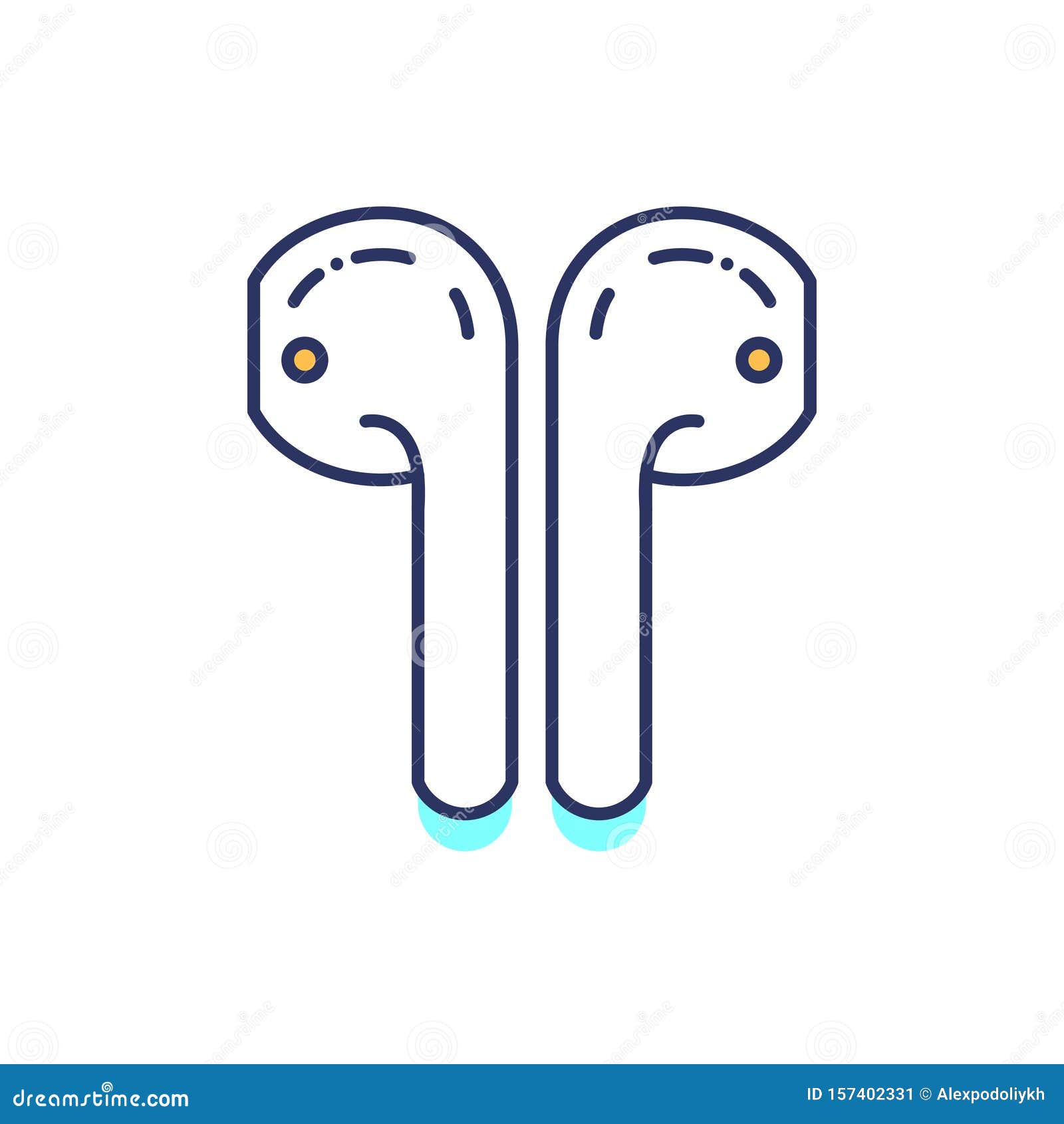 airpods color line icon. wireless headphones. pictogram for web page, mobile app, promo