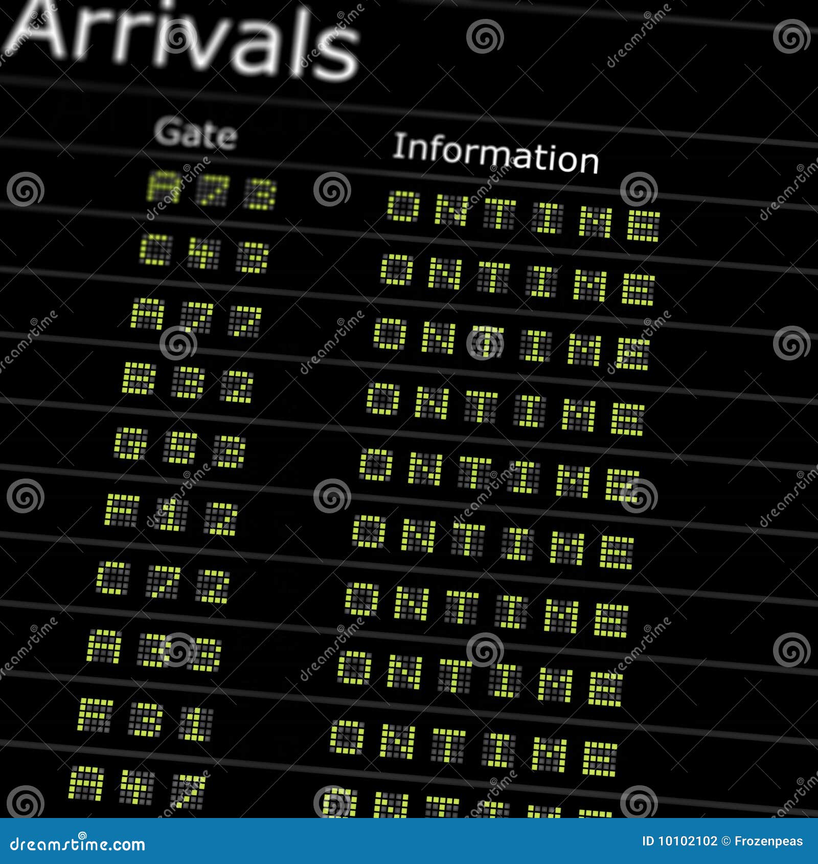 Airport Arrivals Board stock photo. Image of flights 10102102