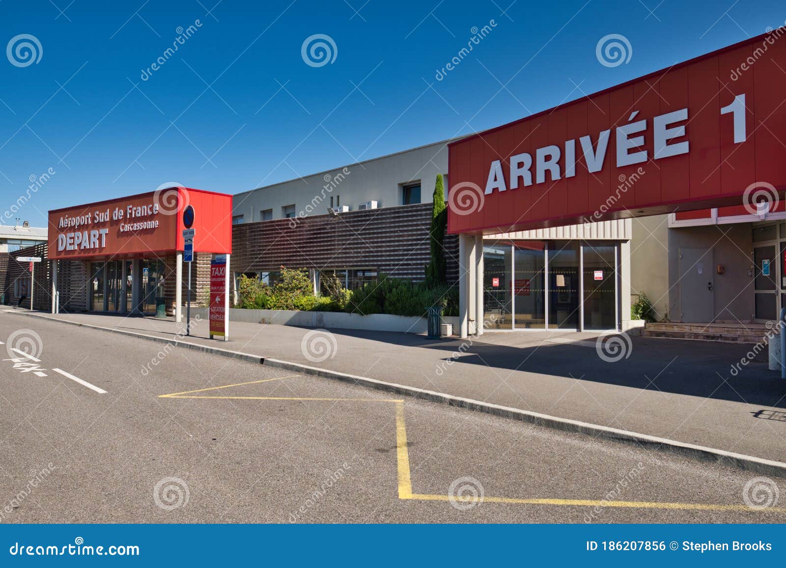 Carcassonne airport terminal france hi-res stock photography and