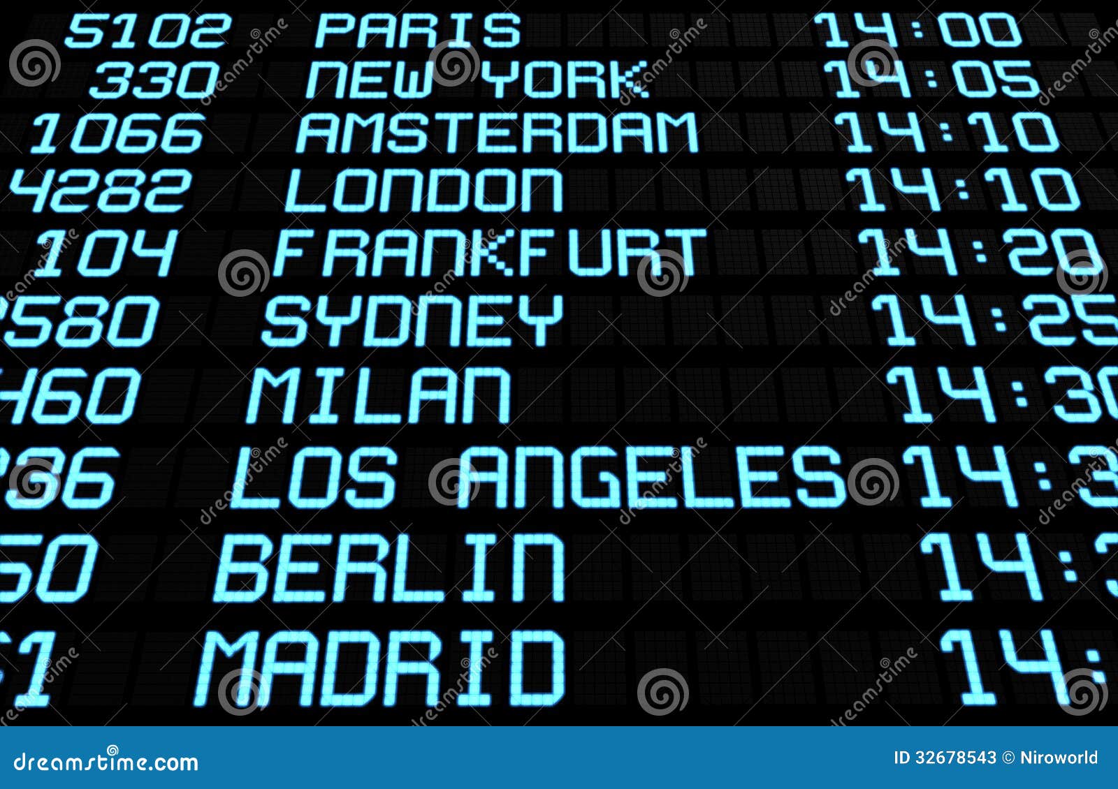 airport board display international destinations